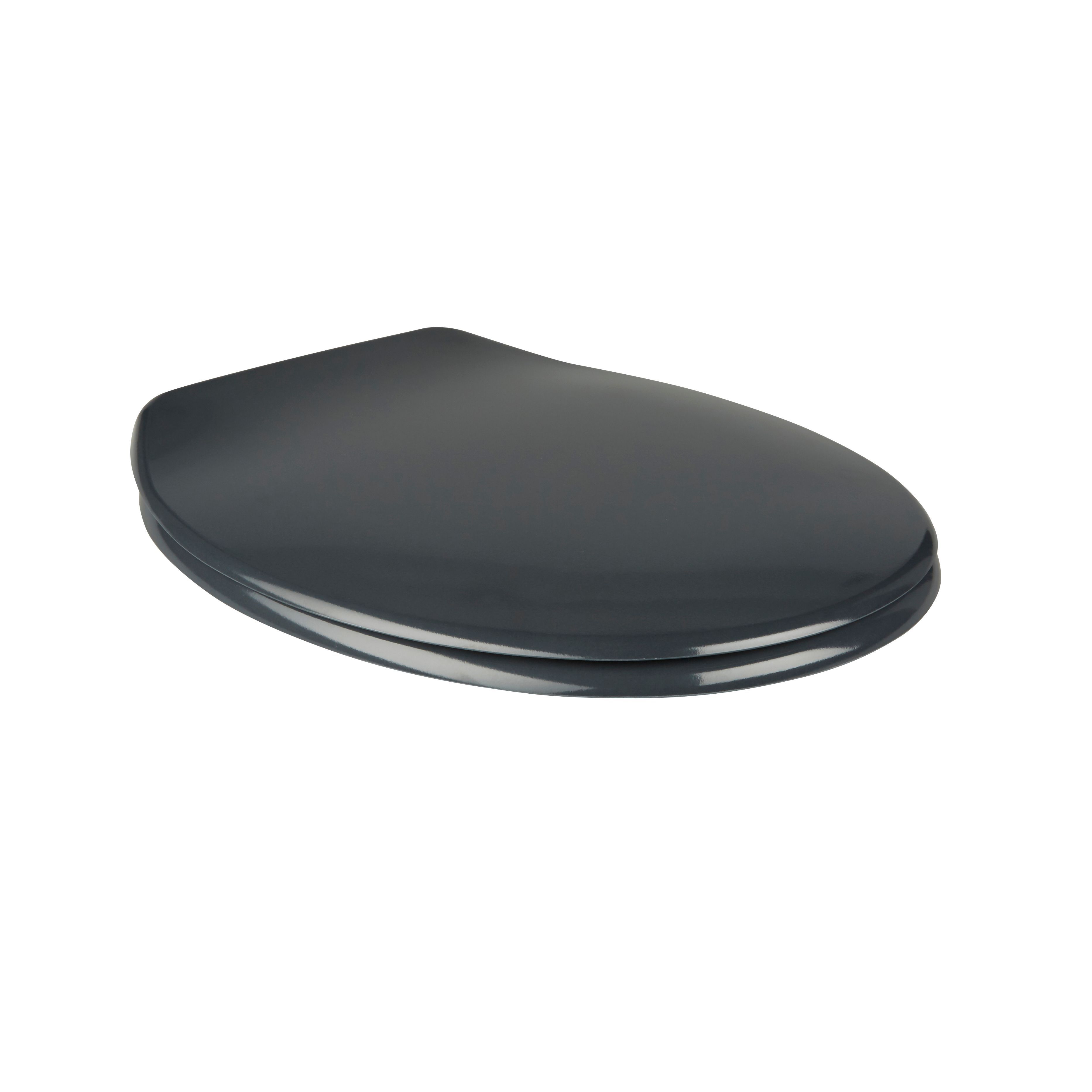 Cooke & Lewis Genoa Grey Soft close Toilet seat | Departments | DIY at B&Q