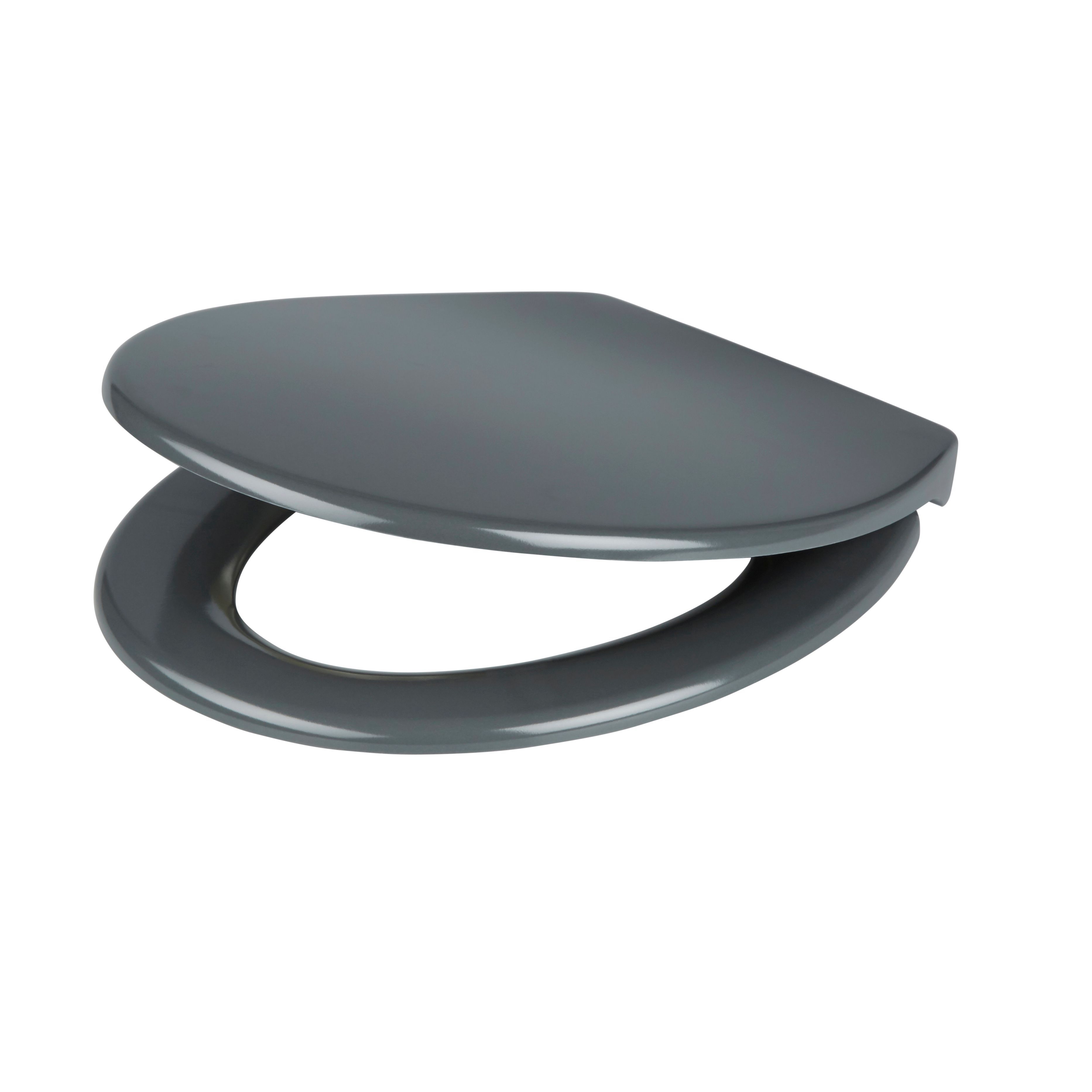 Cooke & Lewis Diani Grey Top fix Soft close Toilet seat | Departments