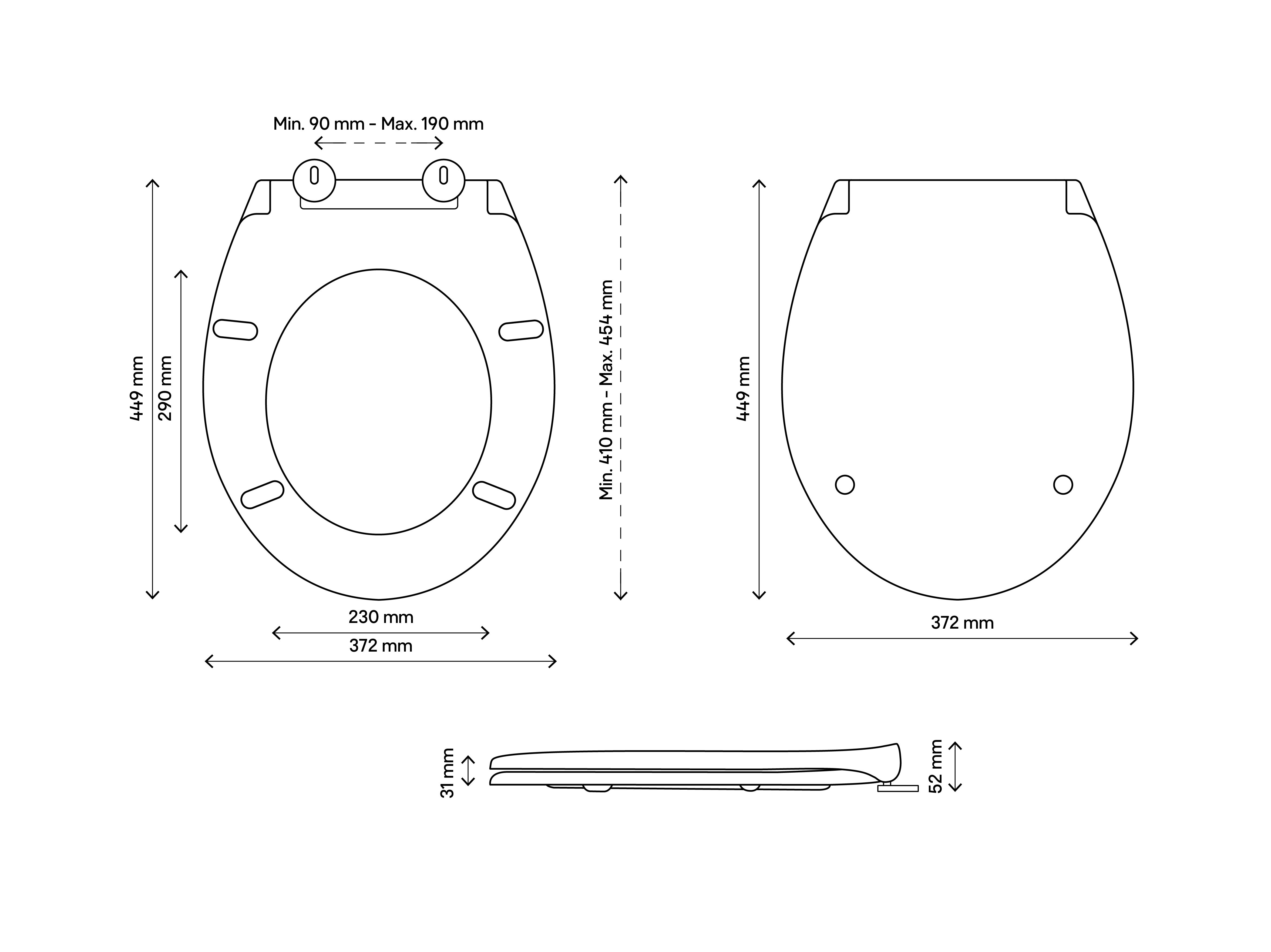 Cooke & Lewis Diani Grey Top fix Soft close Toilet seat | Departments