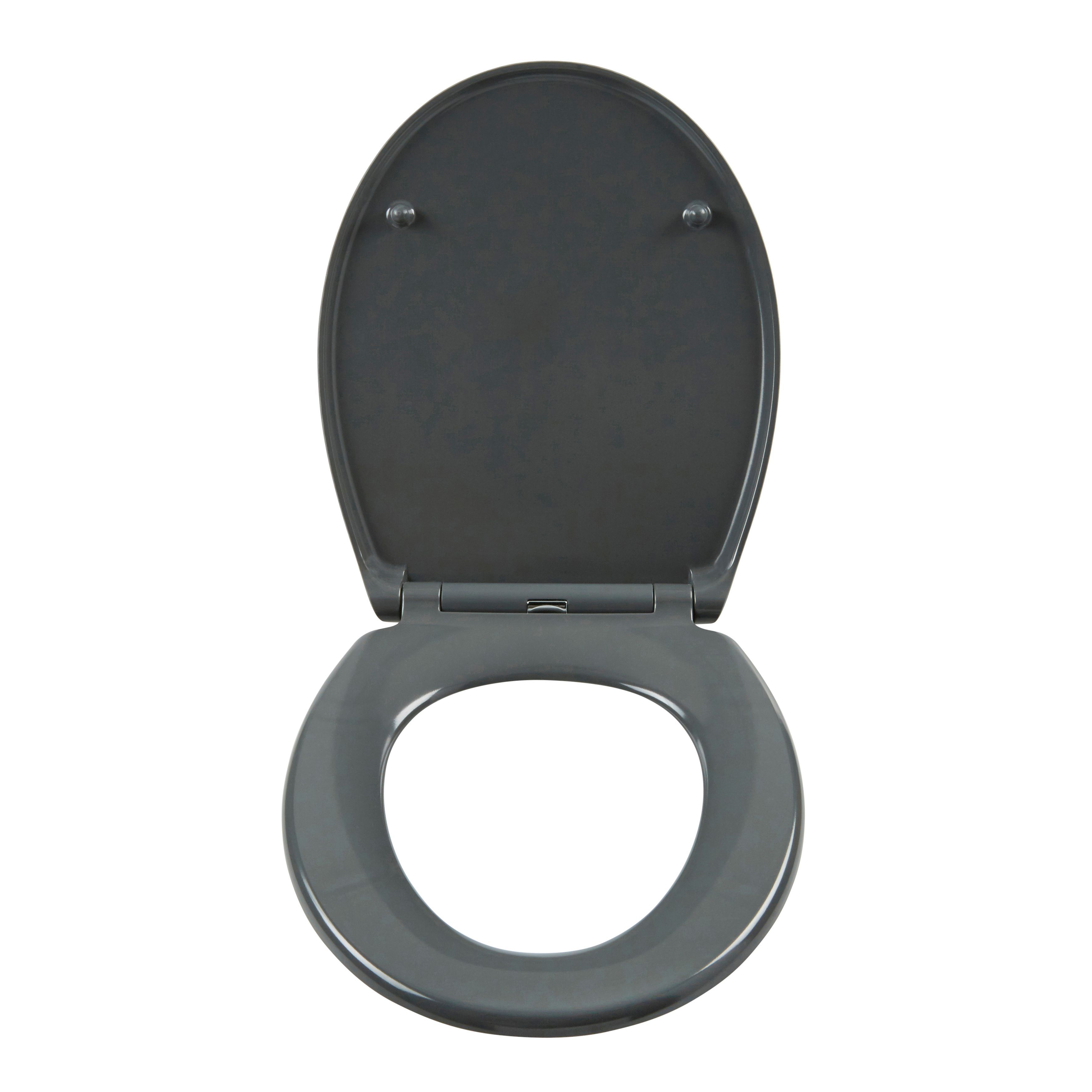Cooke & Lewis Diani Grey Top fix Soft close Toilet seat | Departments