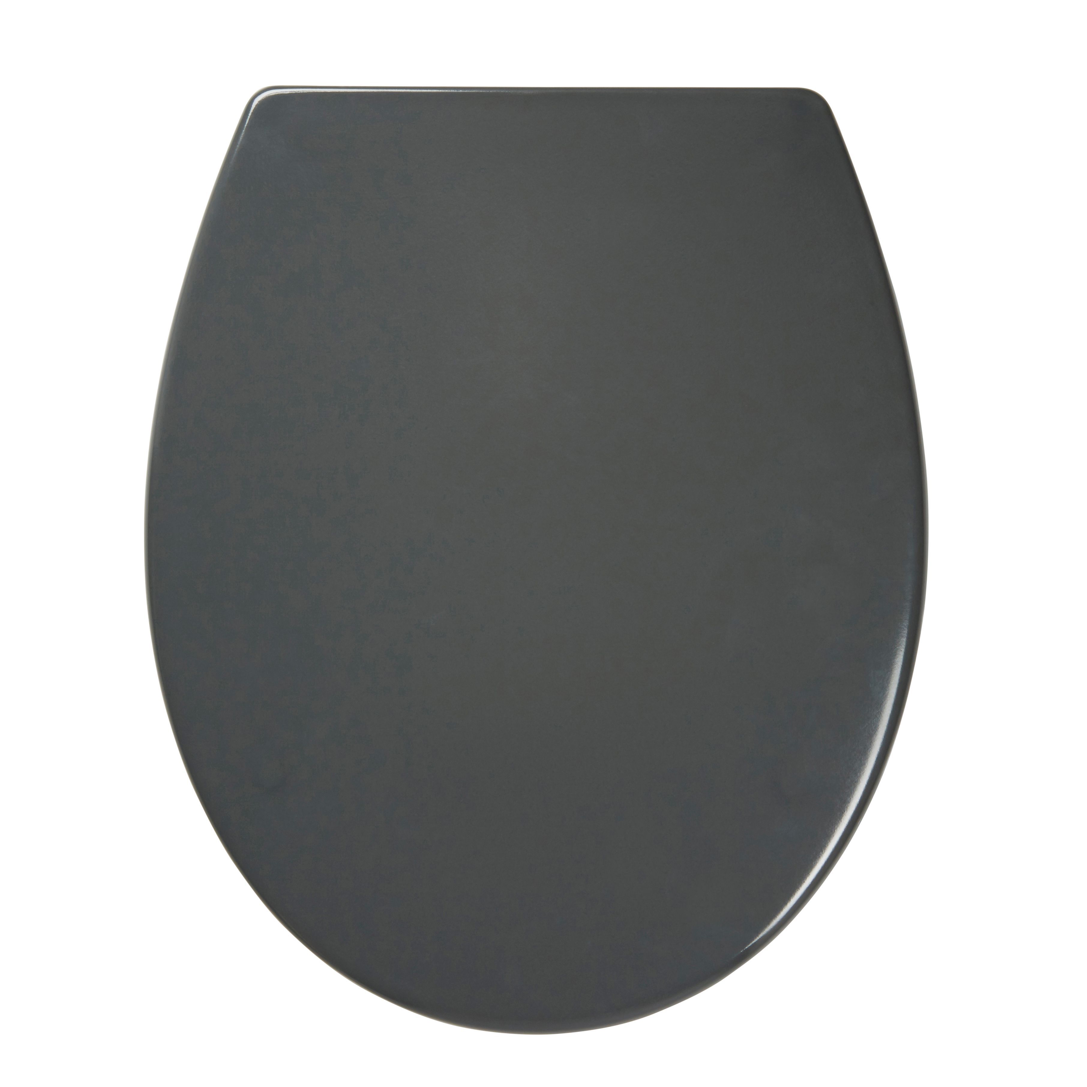 Cooke & Lewis Diani Grey Top fix Soft close Toilet seat | Departments