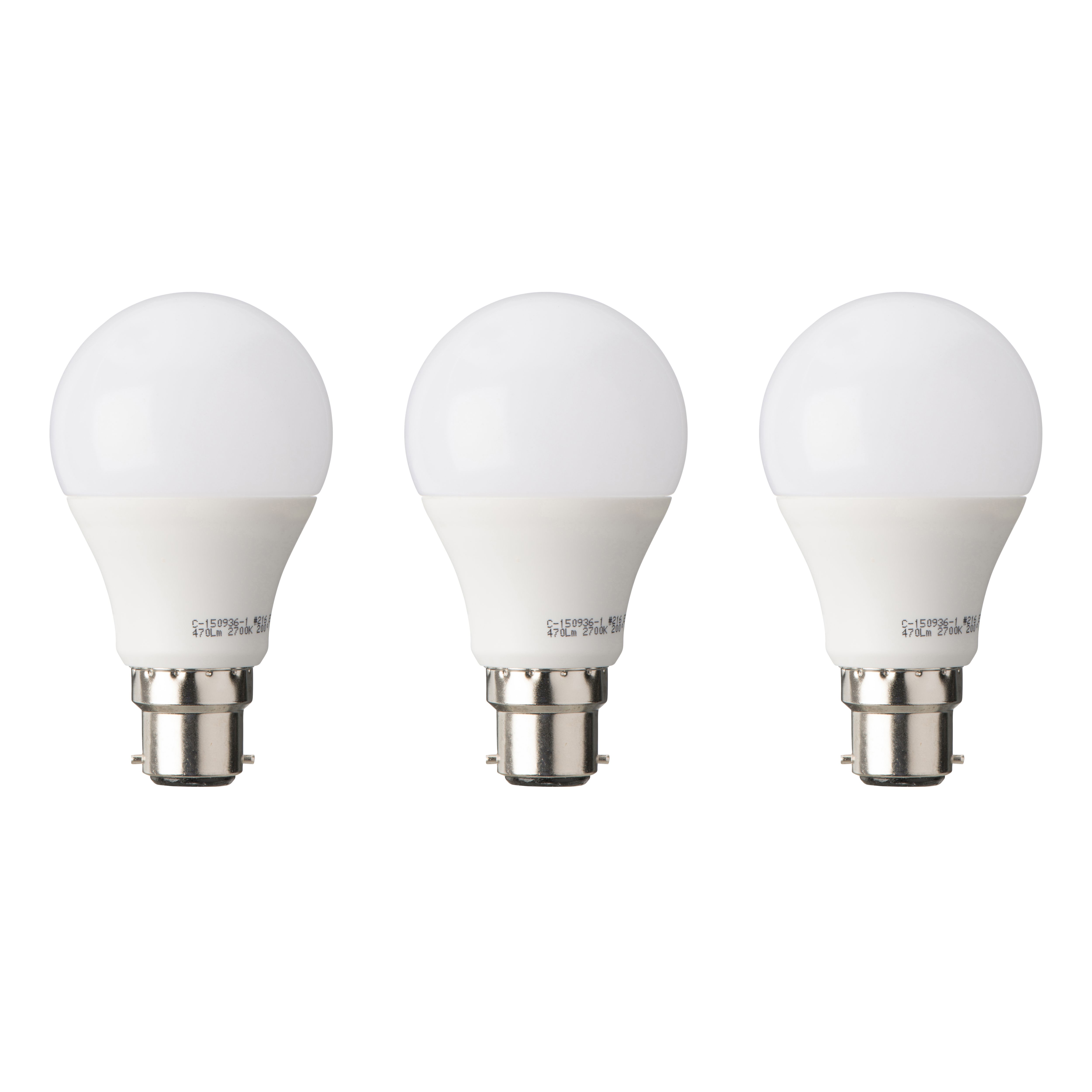 Diall B22 470lm LED Classic Light Bulb, Pack of 3 | Departments | DIY ...