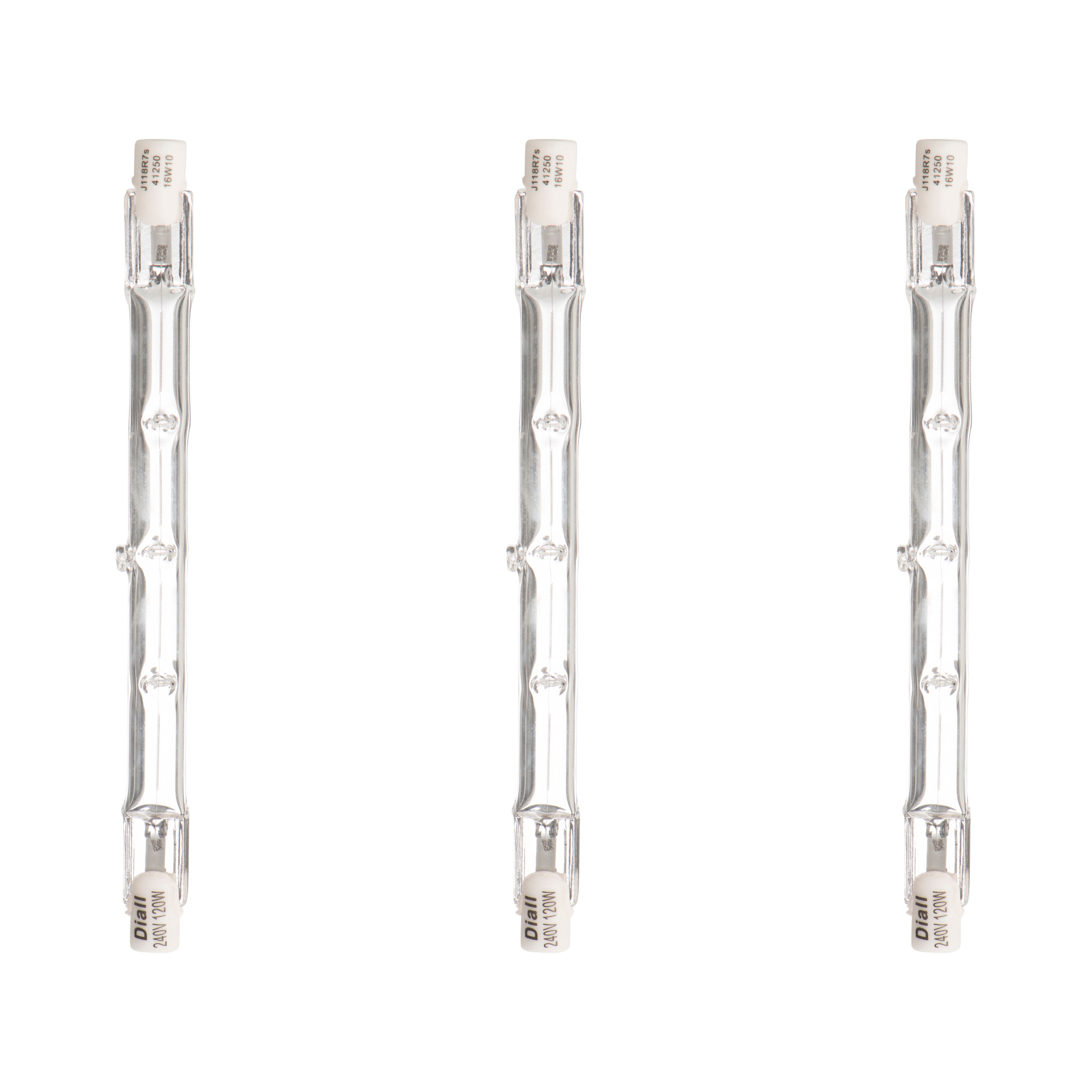 Diall R7s 120W Halogen Dimmable Linear Light bulb, Pack of 3