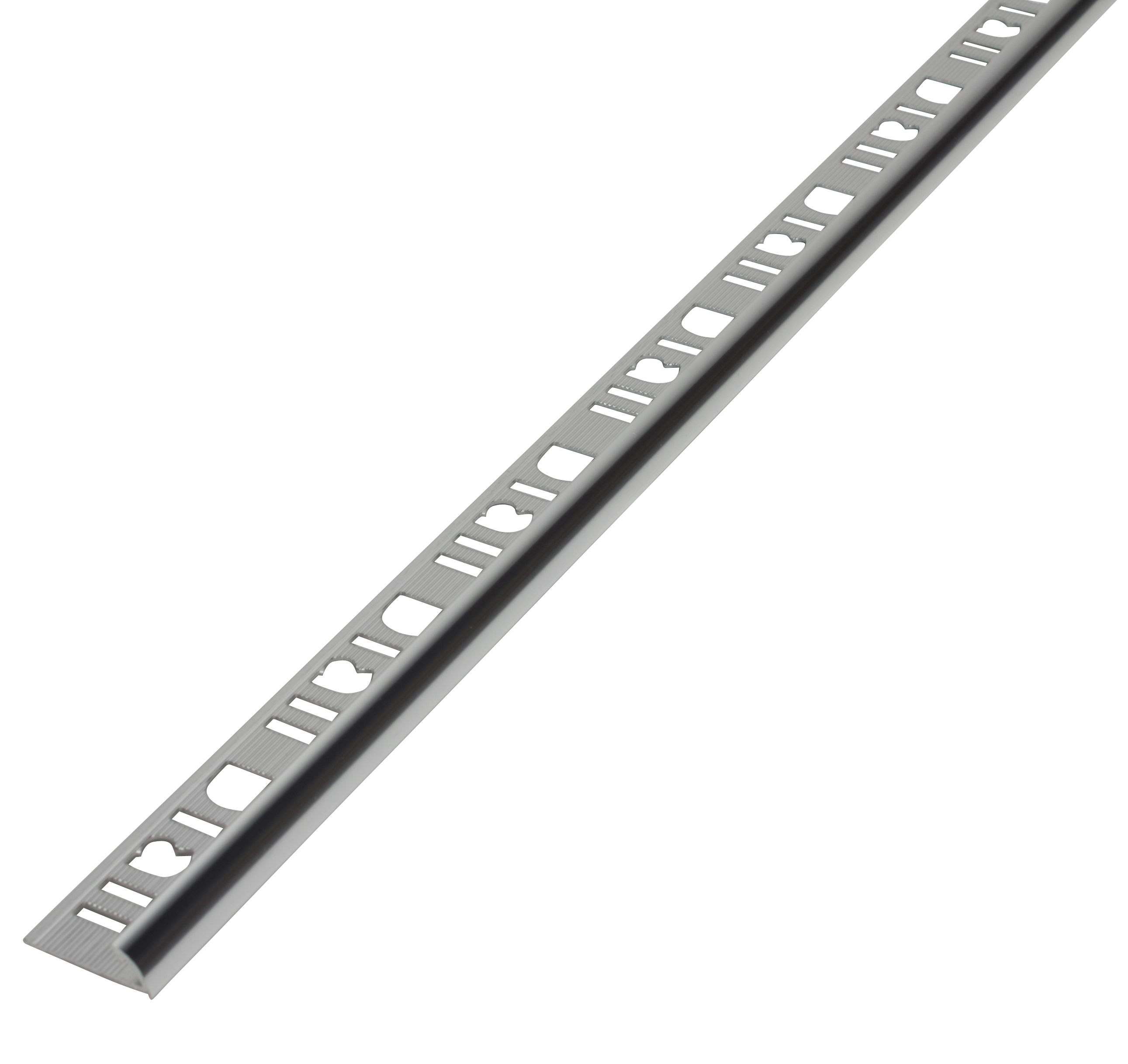 Diall Aluminium Round External edge tile trim, 6mm ...