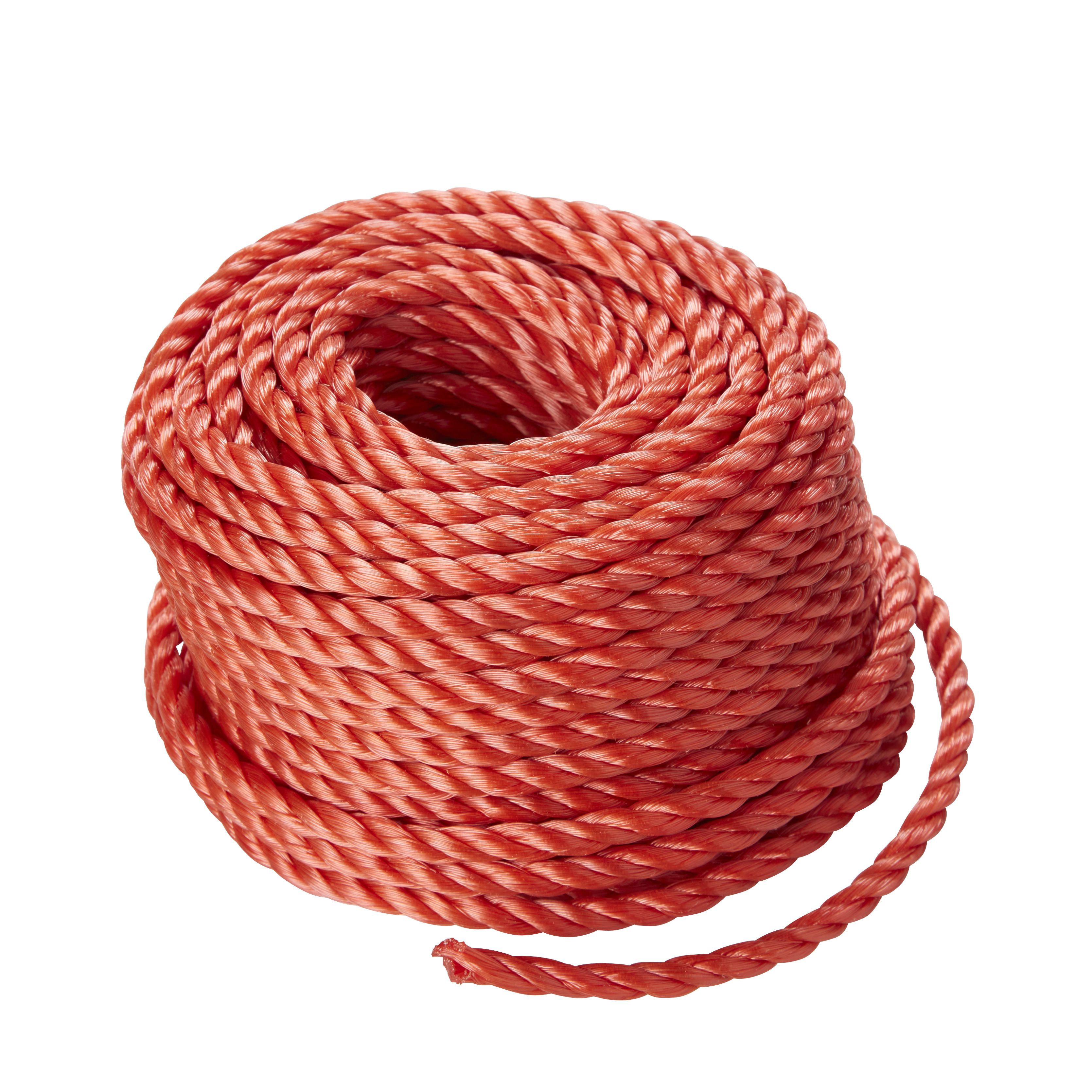 Red Polypropylene Twisted rope, (L)20m (Dia)6mm Departments DIY at B&Q
