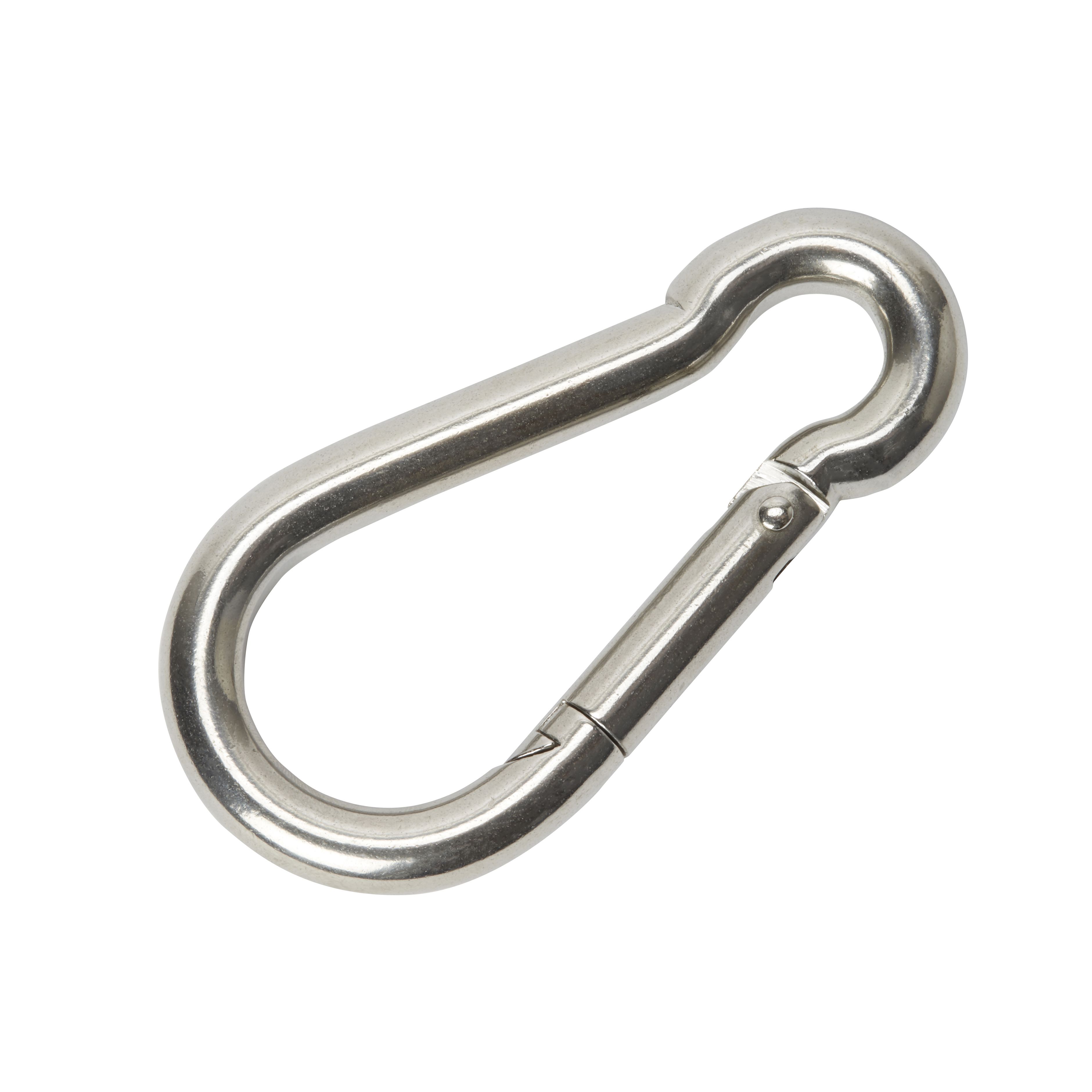 Diall Chromeplated Stainless steel Spring snap hook (L)50mm