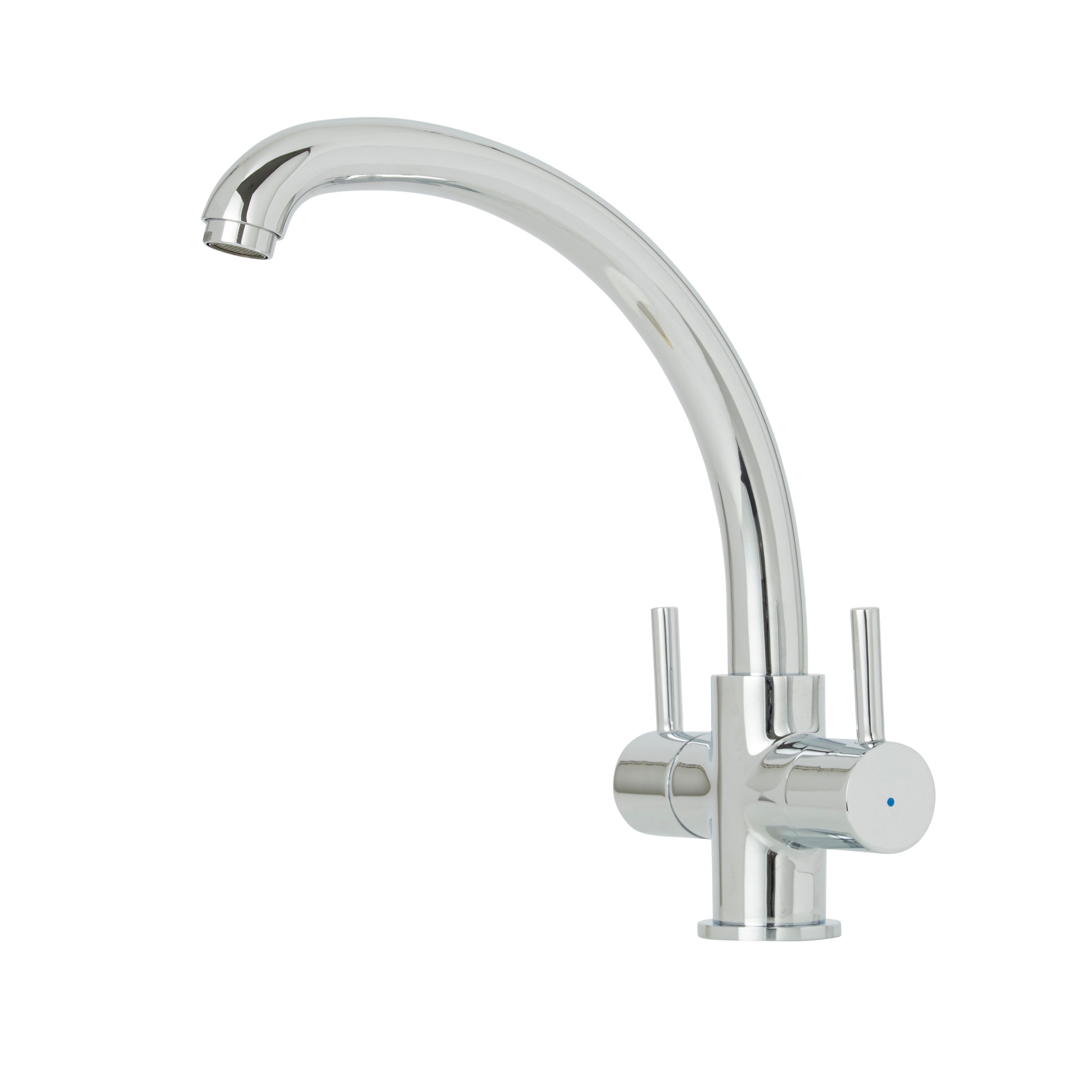 Cooke & Lewis Estatoah Chrome effect Kitchen Twin lever Mixer tap