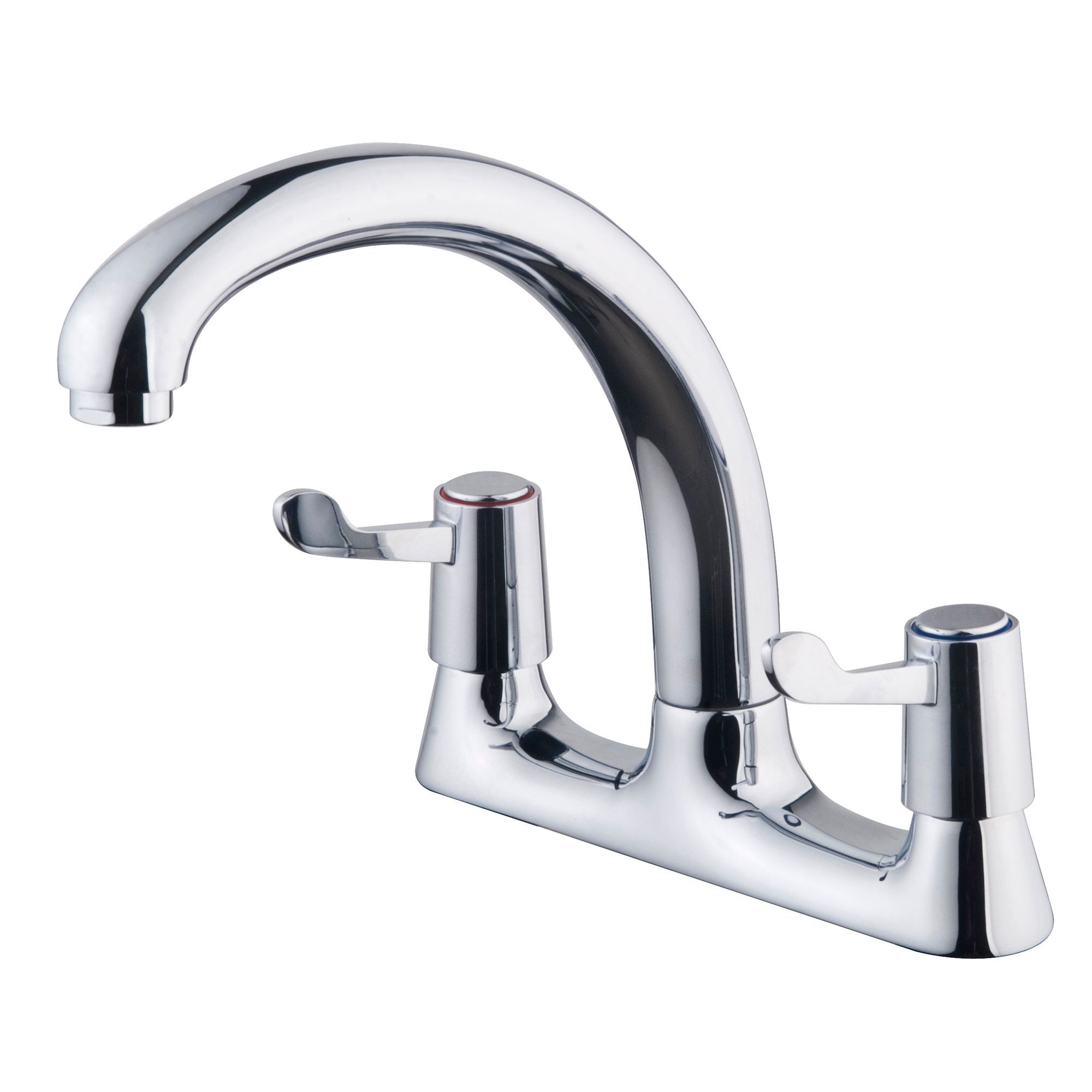 Galleny Chrome effect Kitchen Deck Mixer tap Departments TradePoint