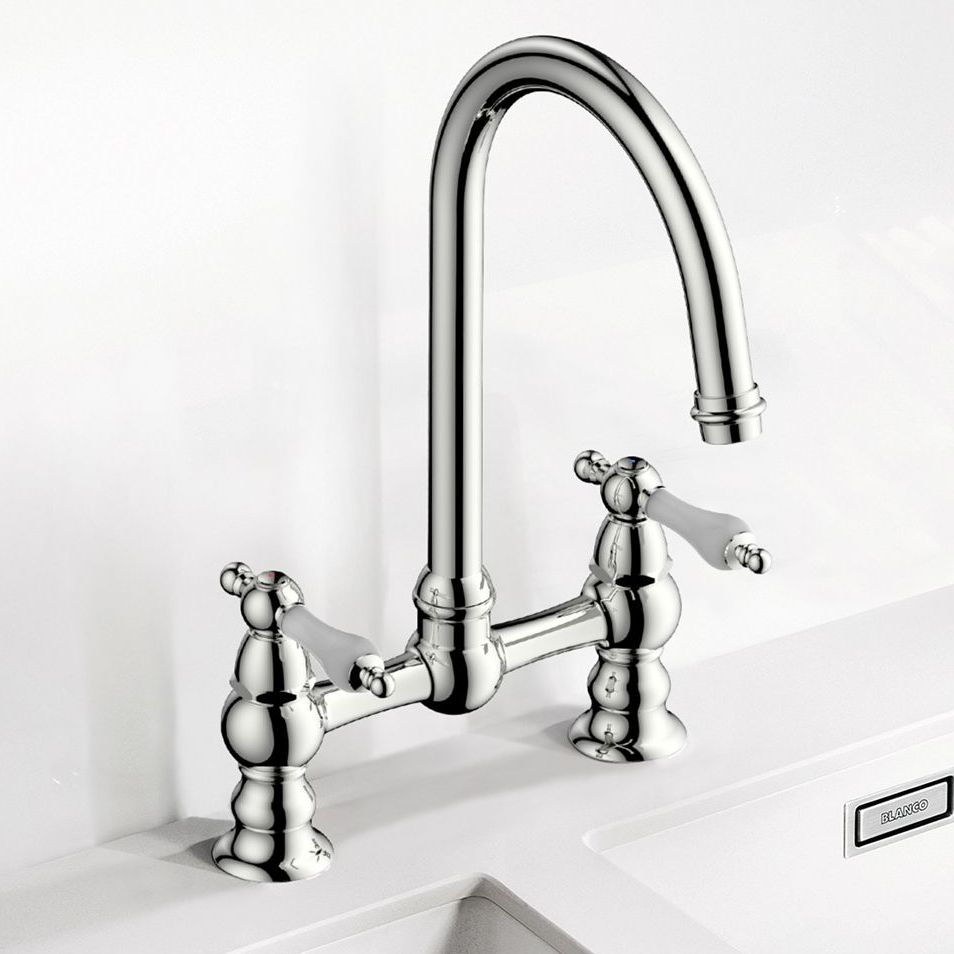 Cooke & Lewis Sherrard deck bridge kitchen tap 