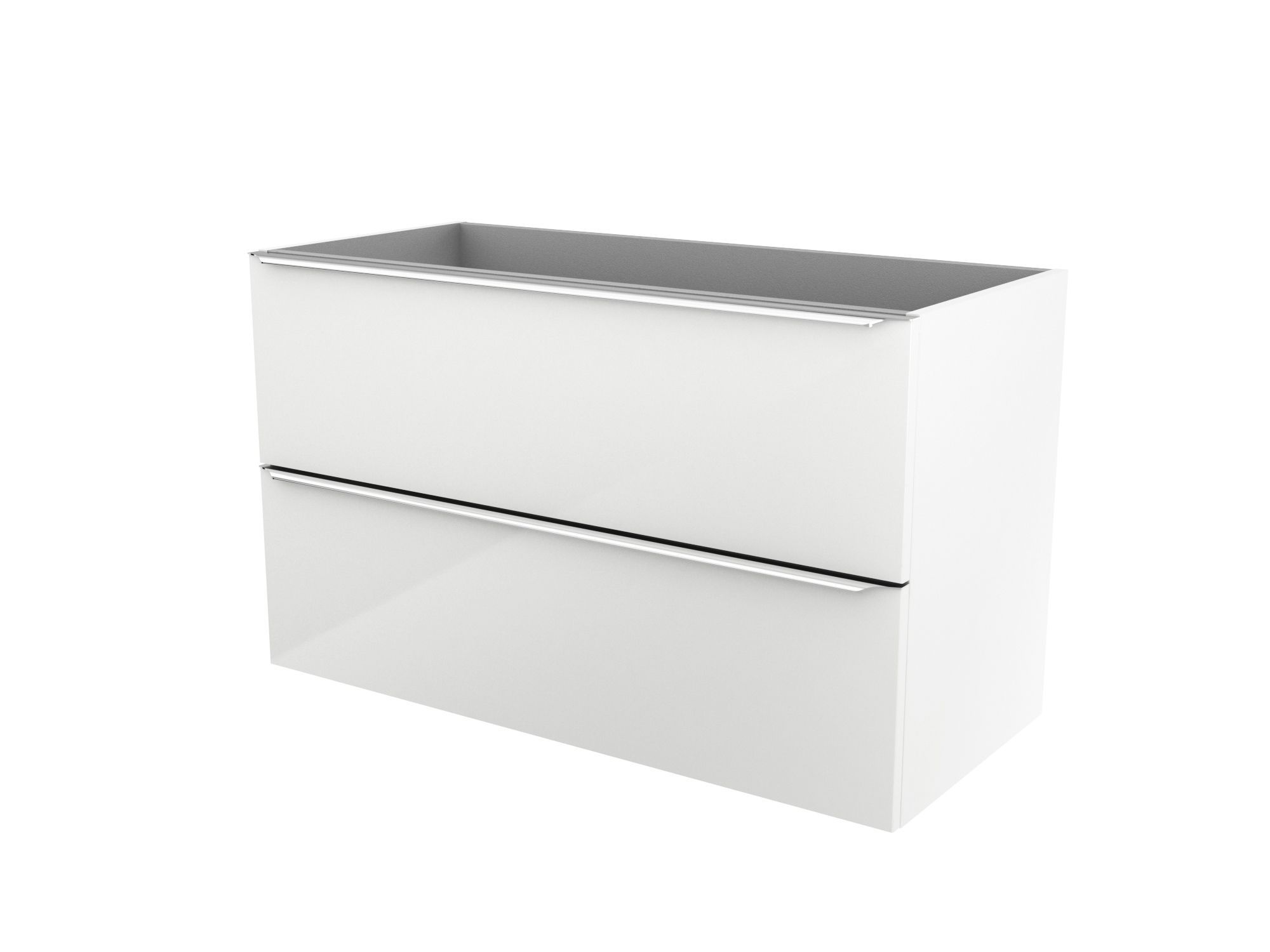 GoodHome Imandra Gloss White Wall-mounted Bathroom Vanity unit (H) 600mm (W) 1000mm
