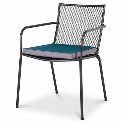 Adelaide Plain Blue &amp; grey Seat cushion | Departments 