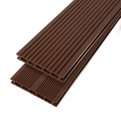 Klikstrom GoodHome Oder Chocolate Polyethylene (Pe), Resin & Rice Pulp Deck Board (L)2.2M (W)145mm (T)21mm