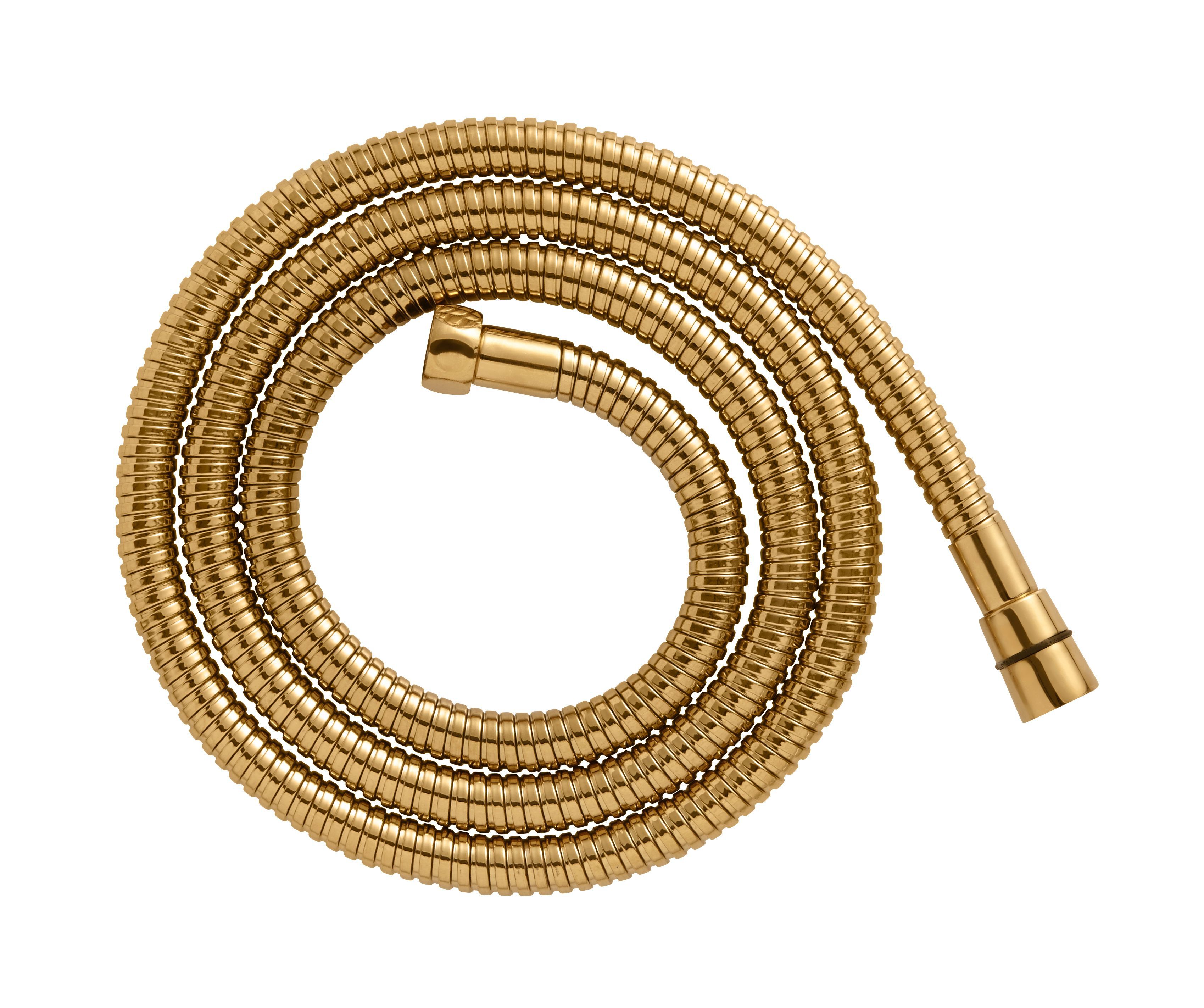 Cooke & Lewis Gold effect Brass Stretch shower hose 1.75m Departments