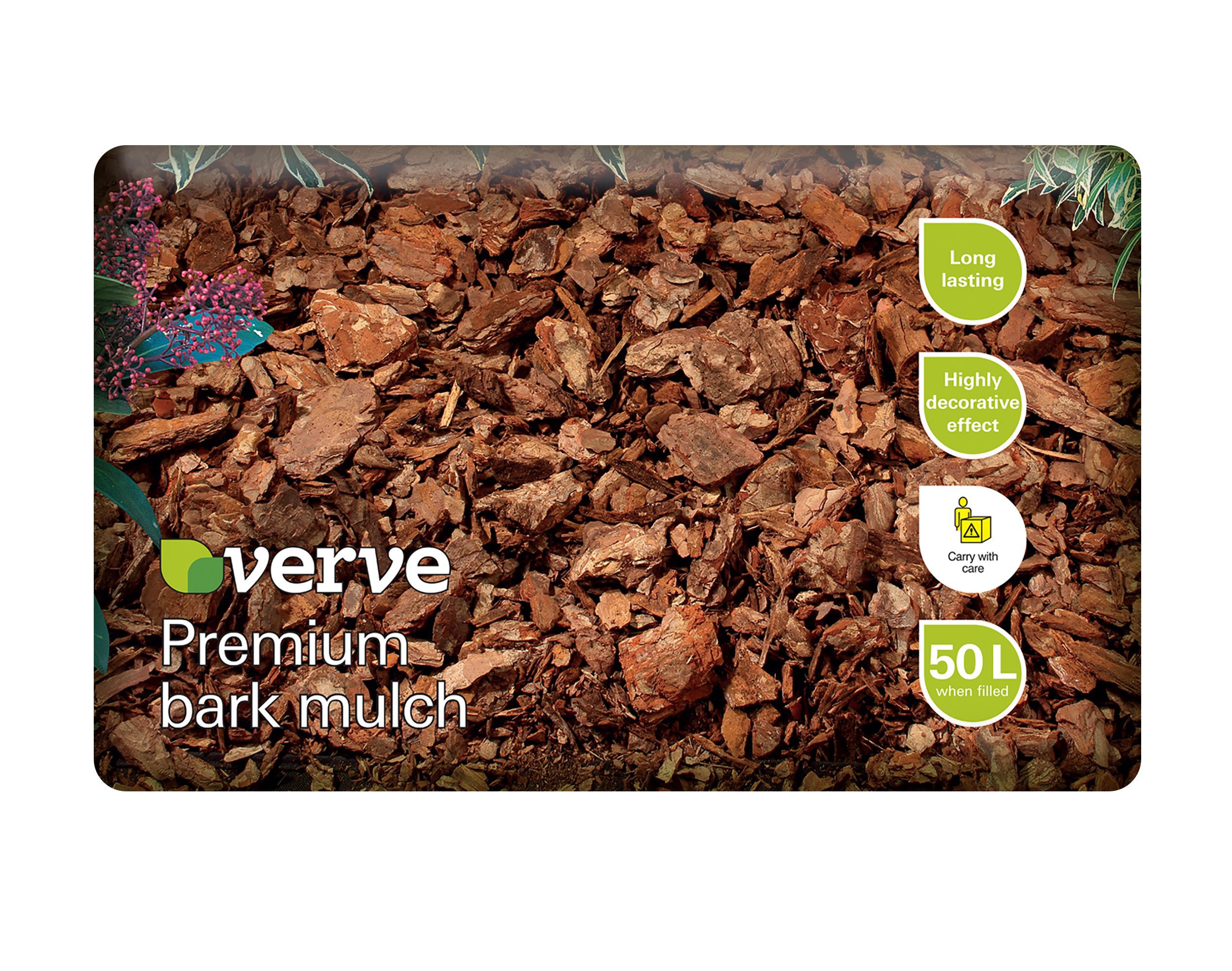 Verve Premium Bark chippings 50L Departments DIY at B&Q