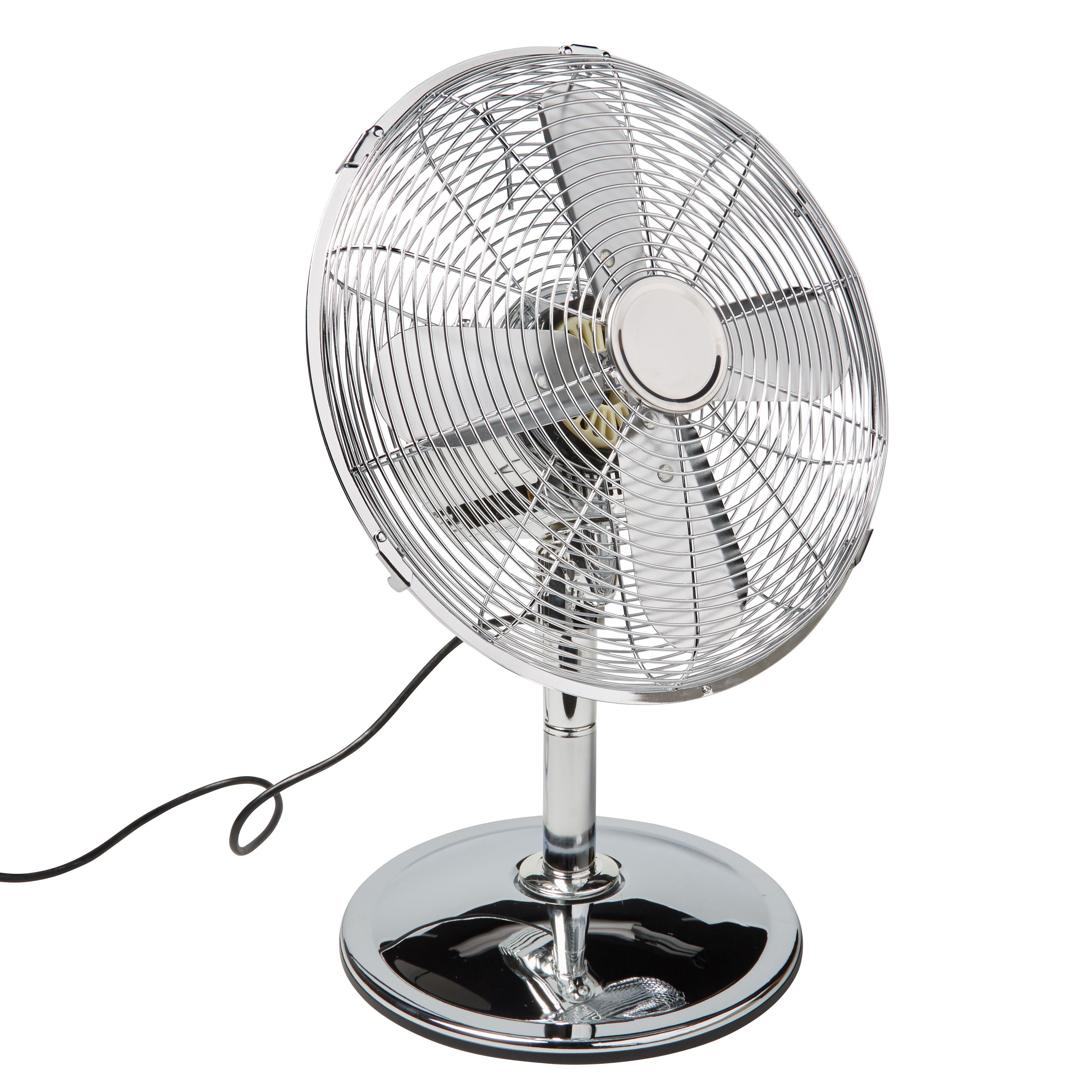 Chrome effect 12" 45W Desk Fan Departments DIY at B&Q