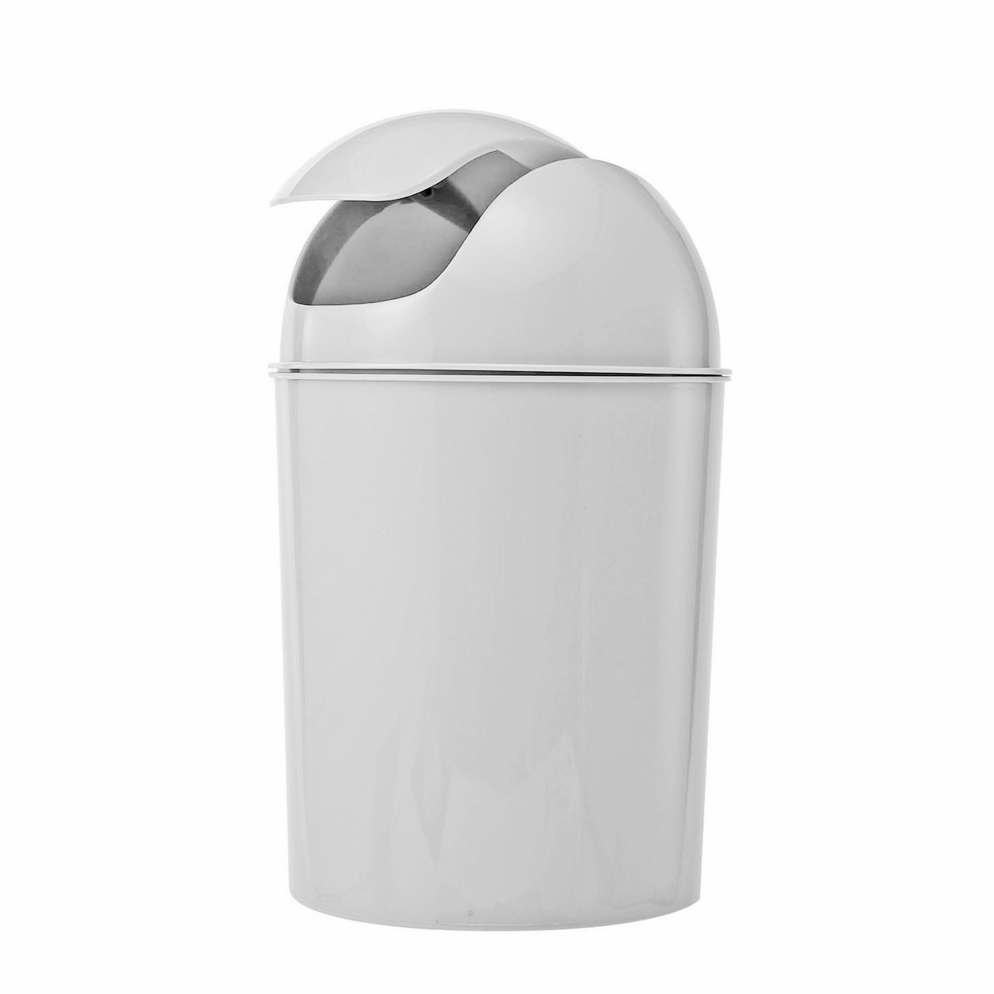 Cooke & Lewis Palmi Gloss White Plastic Bathroom bin, 5L Departments