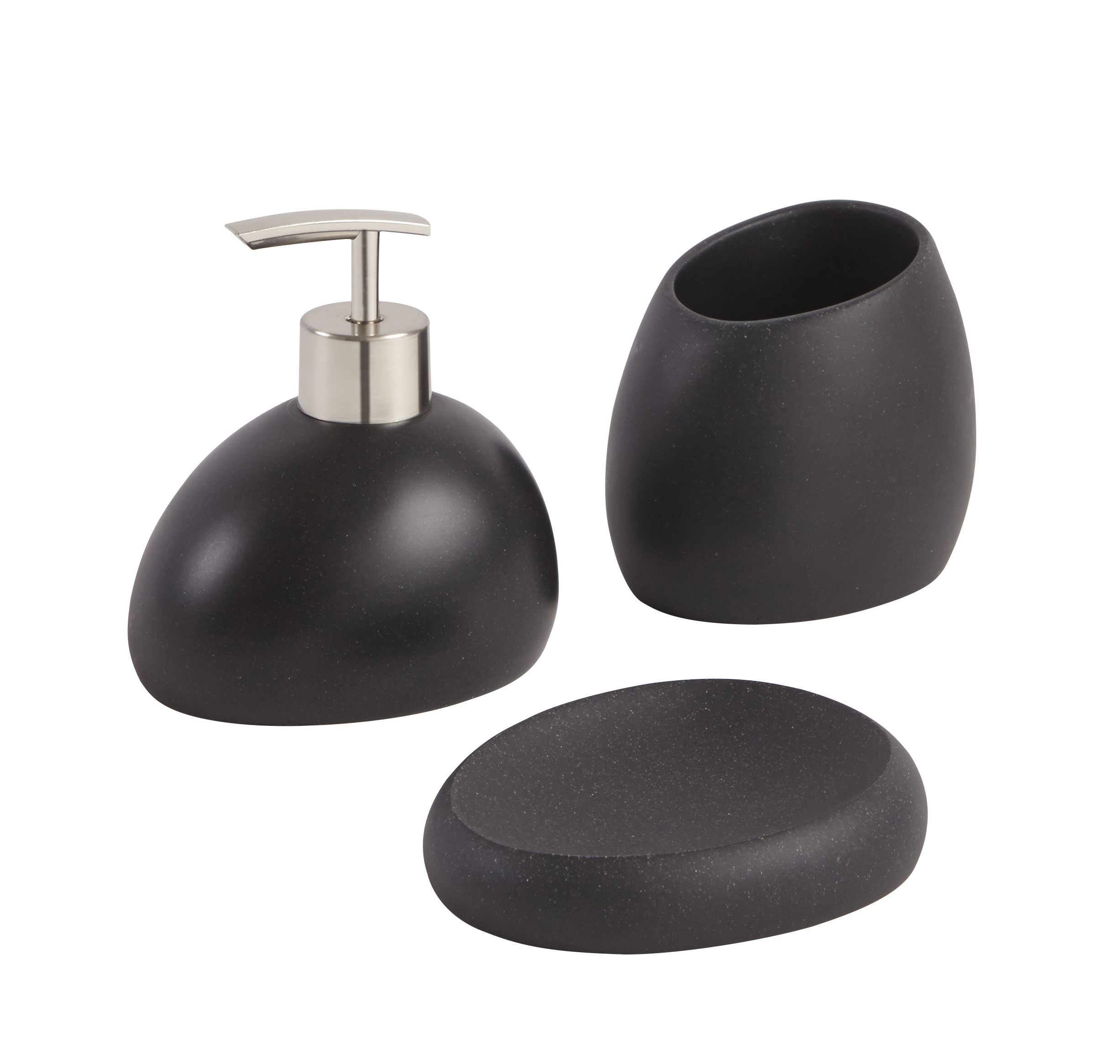 Cooke & Lewis Padma Black Polyresin Tumbler | Departments | DIY at B&Q