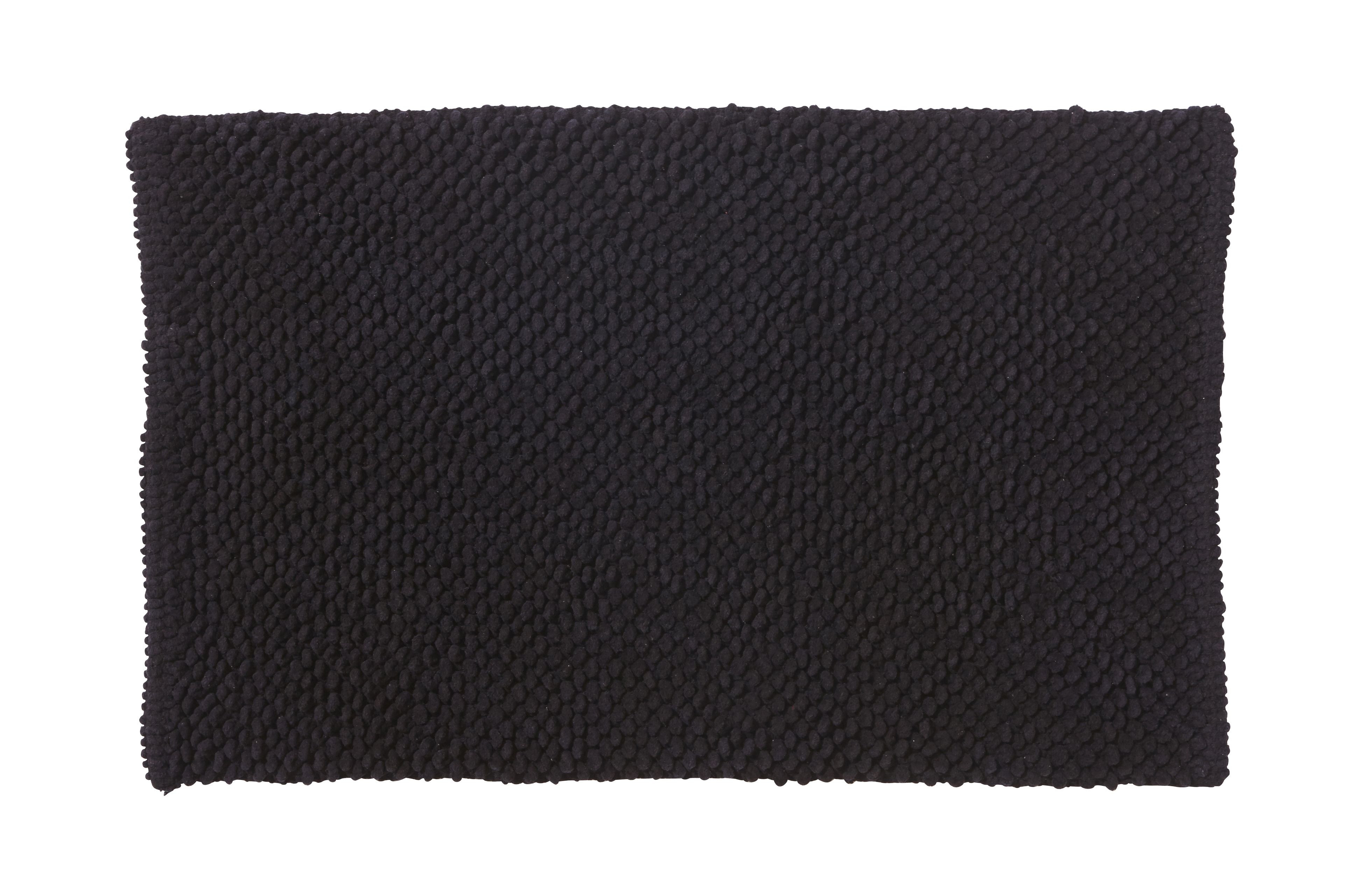 Cooke & Lewis Chanza Black Cotton Dot & Tufty Anti-Slip Bath Mat (L)800mm (W)500mm