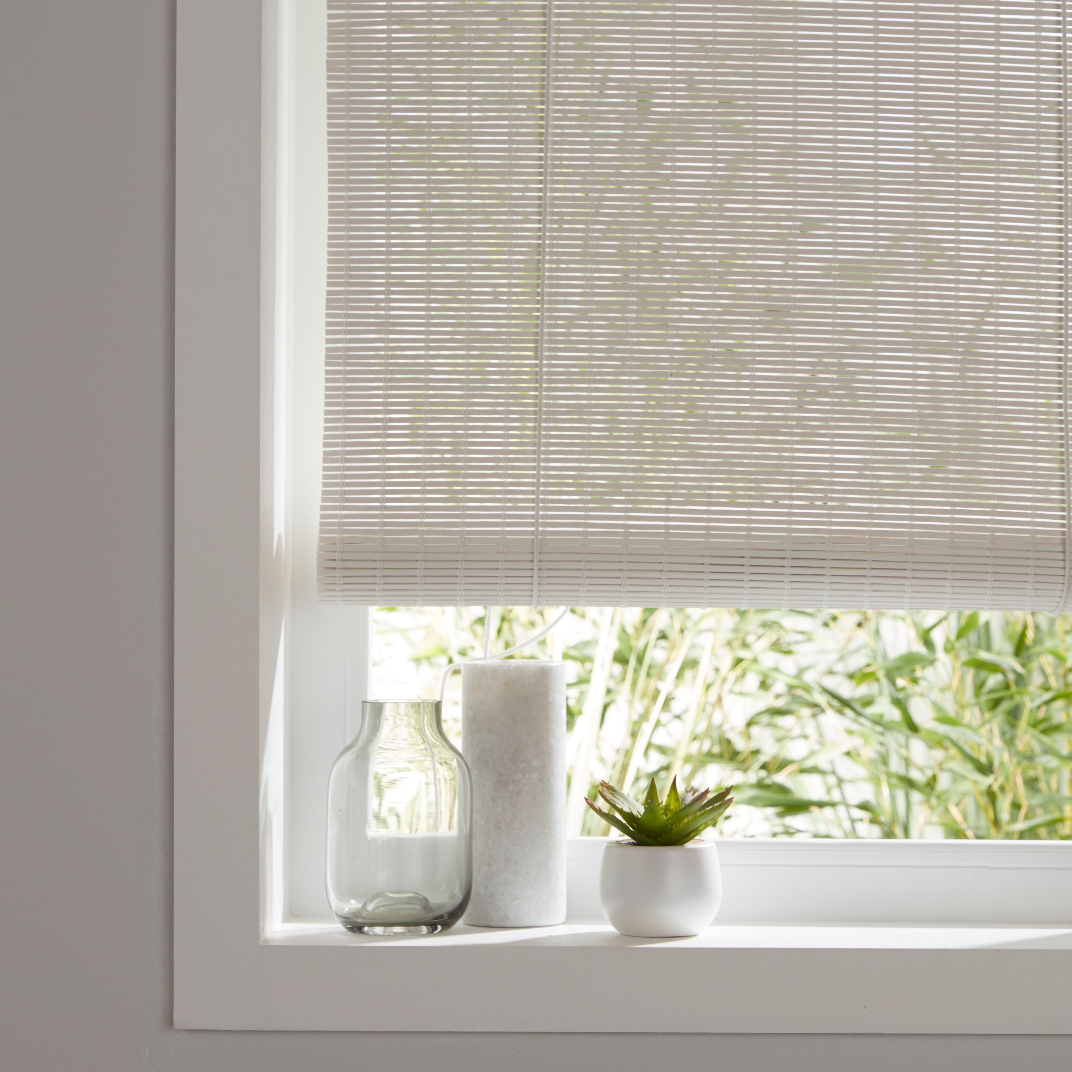 Java Corded White Plain Roller Blind W 120cm L 180cm