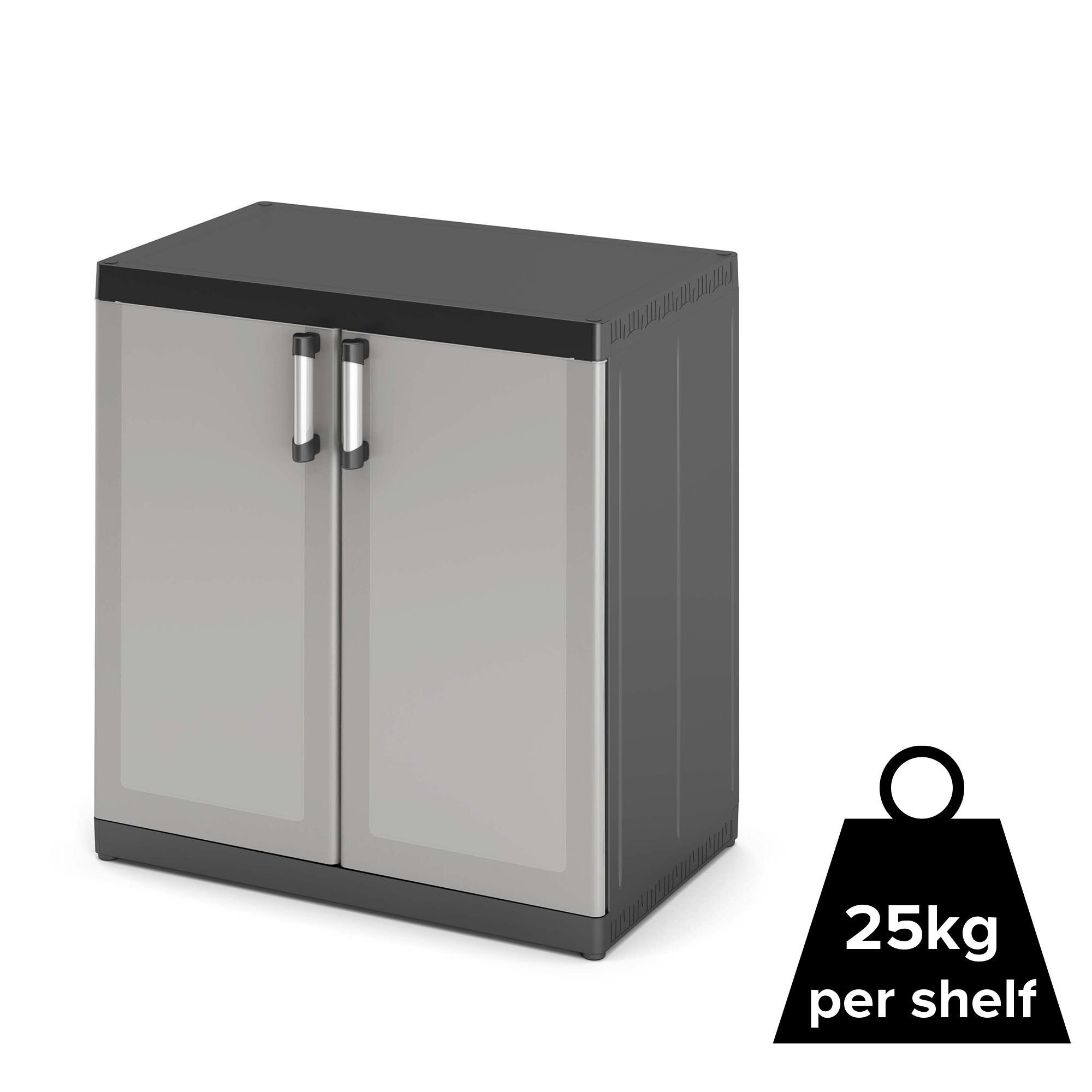 Form Links 2 Shelf Polypropylene Xl Low Utility Storage Cabinet