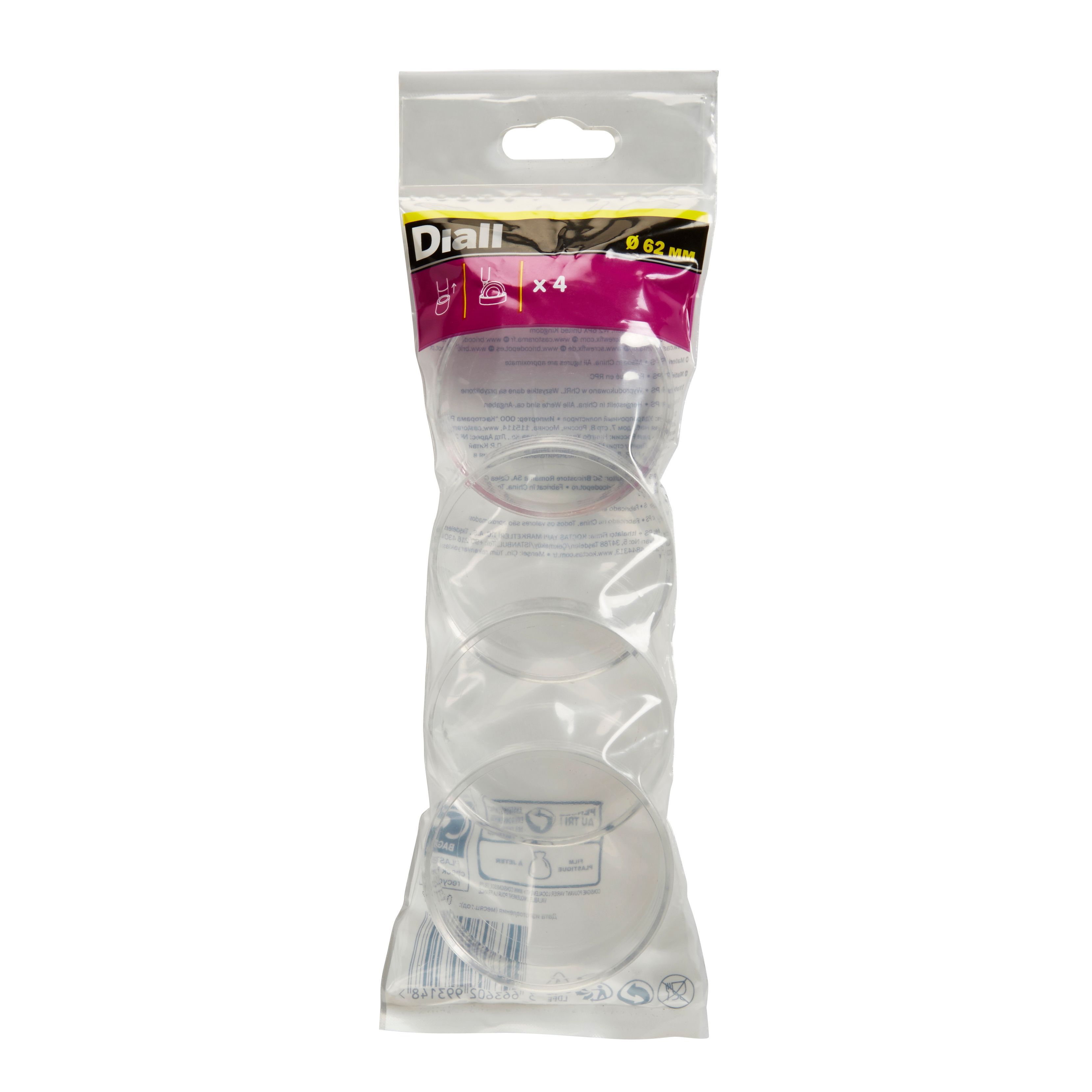 B&Q Plastic Castor cups (Dia)62mm, Pack of 4 Departments DIY at B&Q