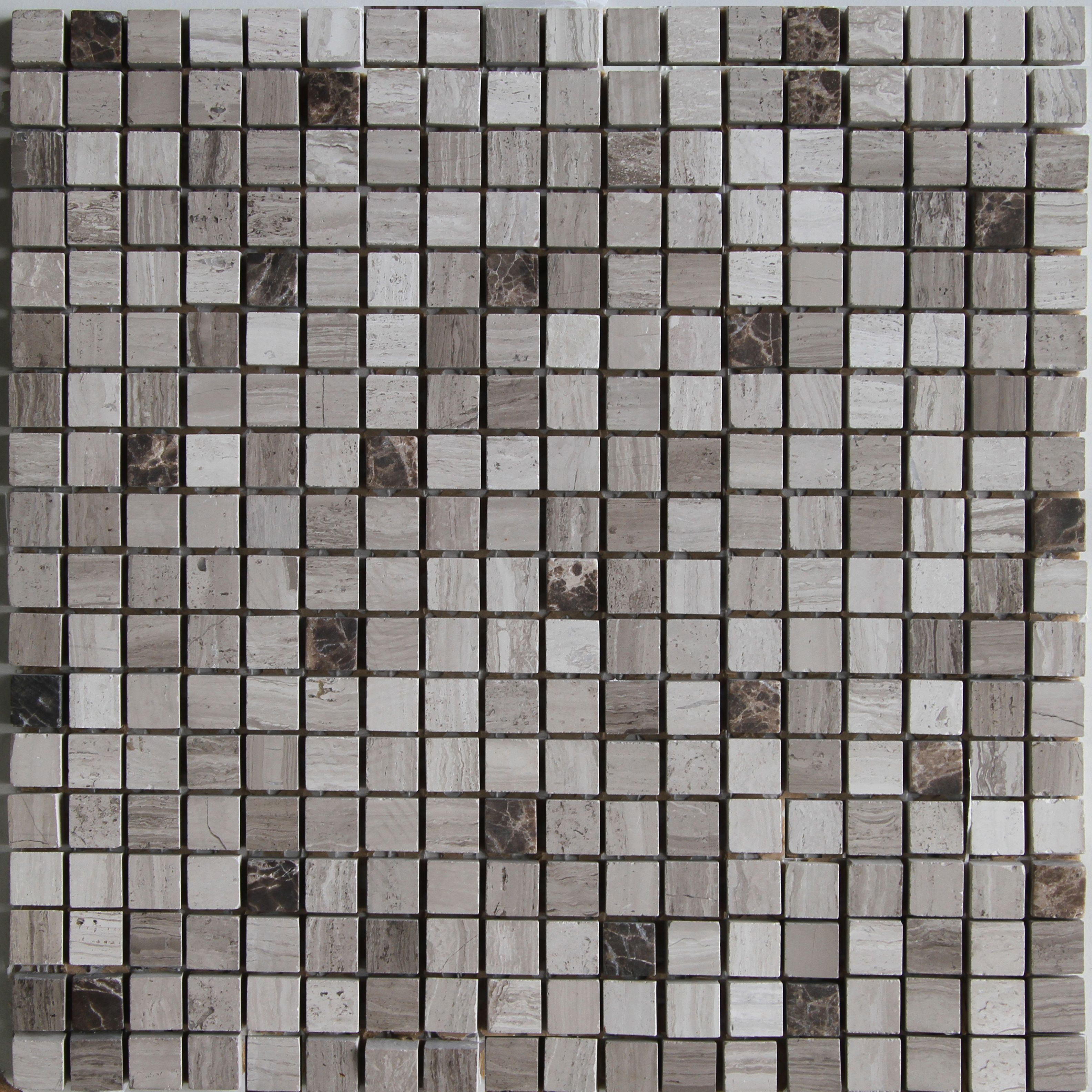 Catane Brown & grey Marble Mosaic tile, (L)320mm (W)320mm Departments DIY at B&Q