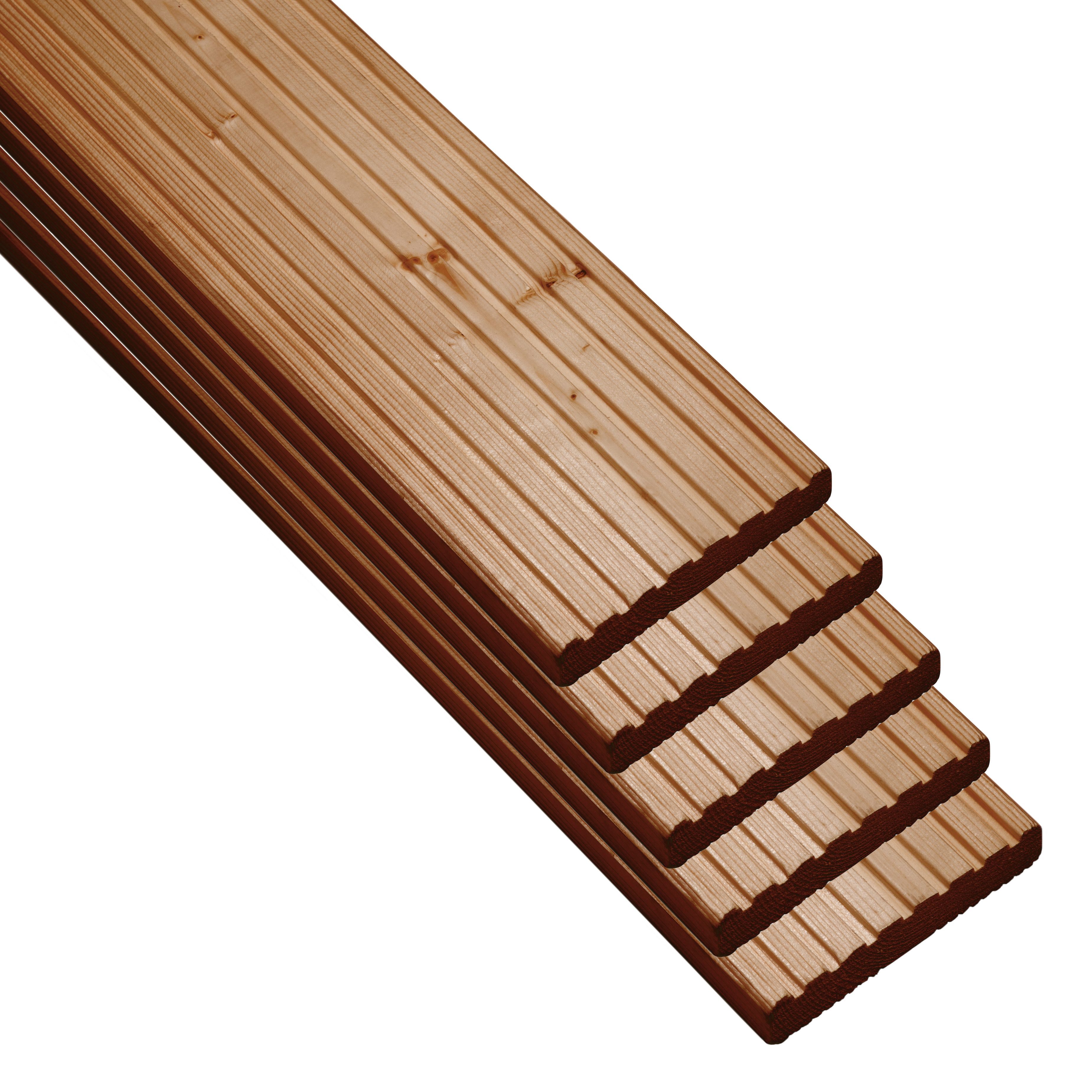 Nevou Premium Brown Deck board (T)27mm (W)144mm (L)2400mm, Pack of 5