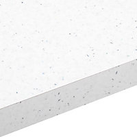 38mm Astral Gloss White Laminate Square edge Kitchen Worktop, (L)3000mm