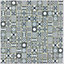 3D spiro Grey & white Glass 3x3 Mosaic tile sheet, (L)300mm (W)300mm