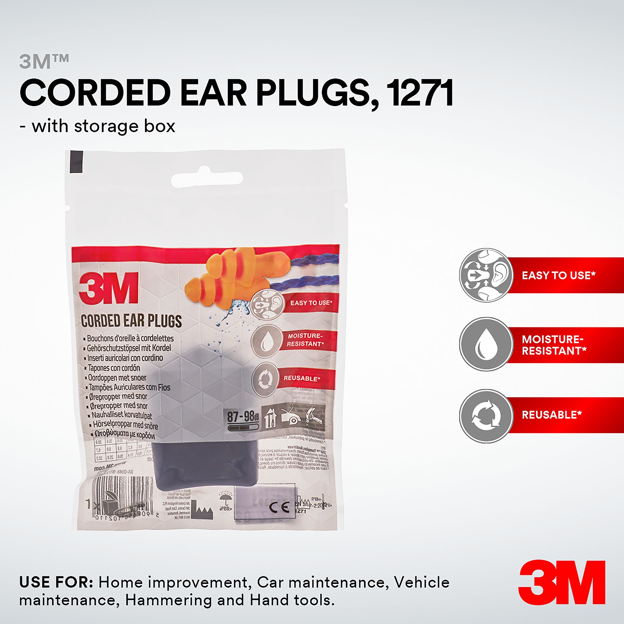 3M 1271 Corded ear plugs
