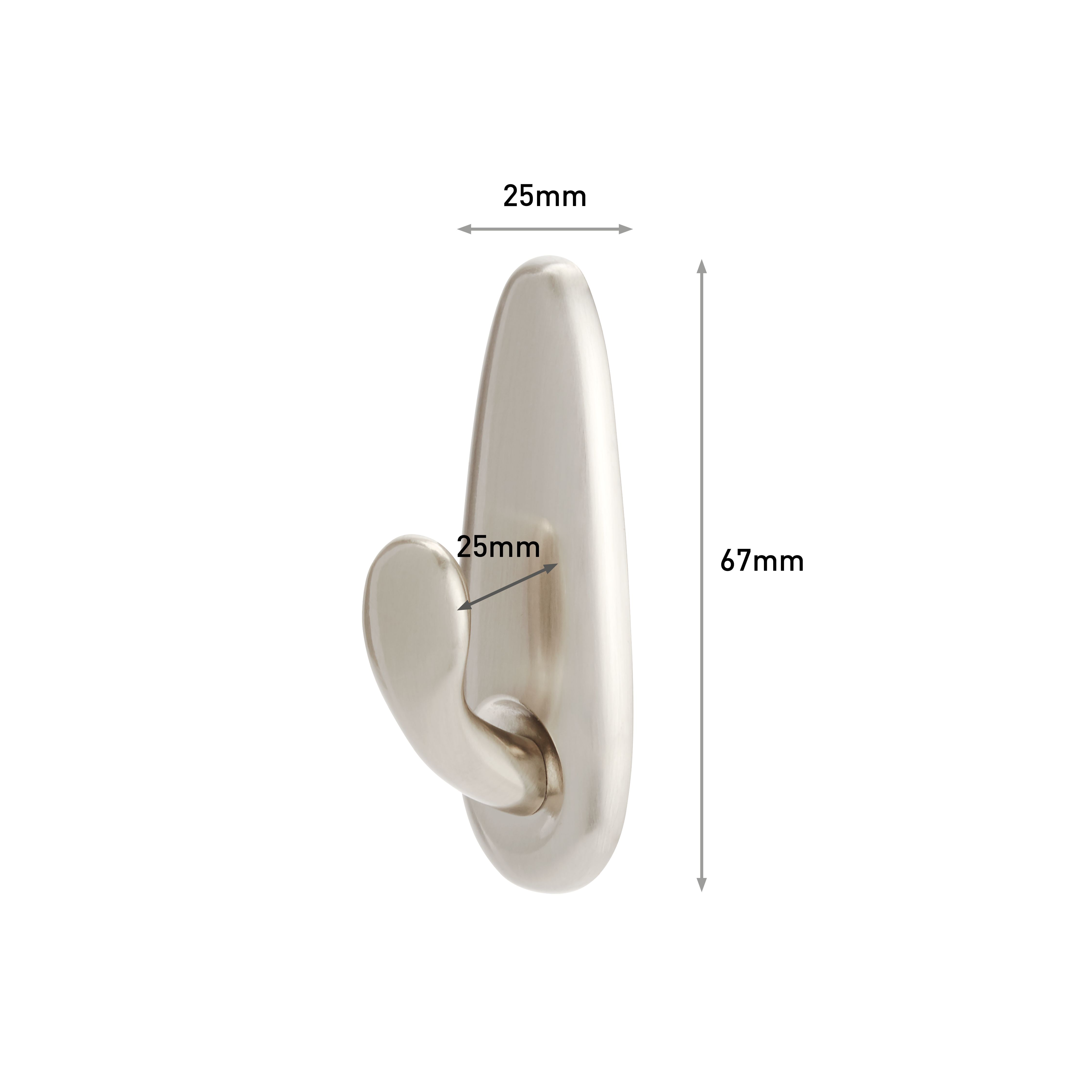 3M Command Forever classic Nickel effect Metal Small Hook (Holds)0.45kg