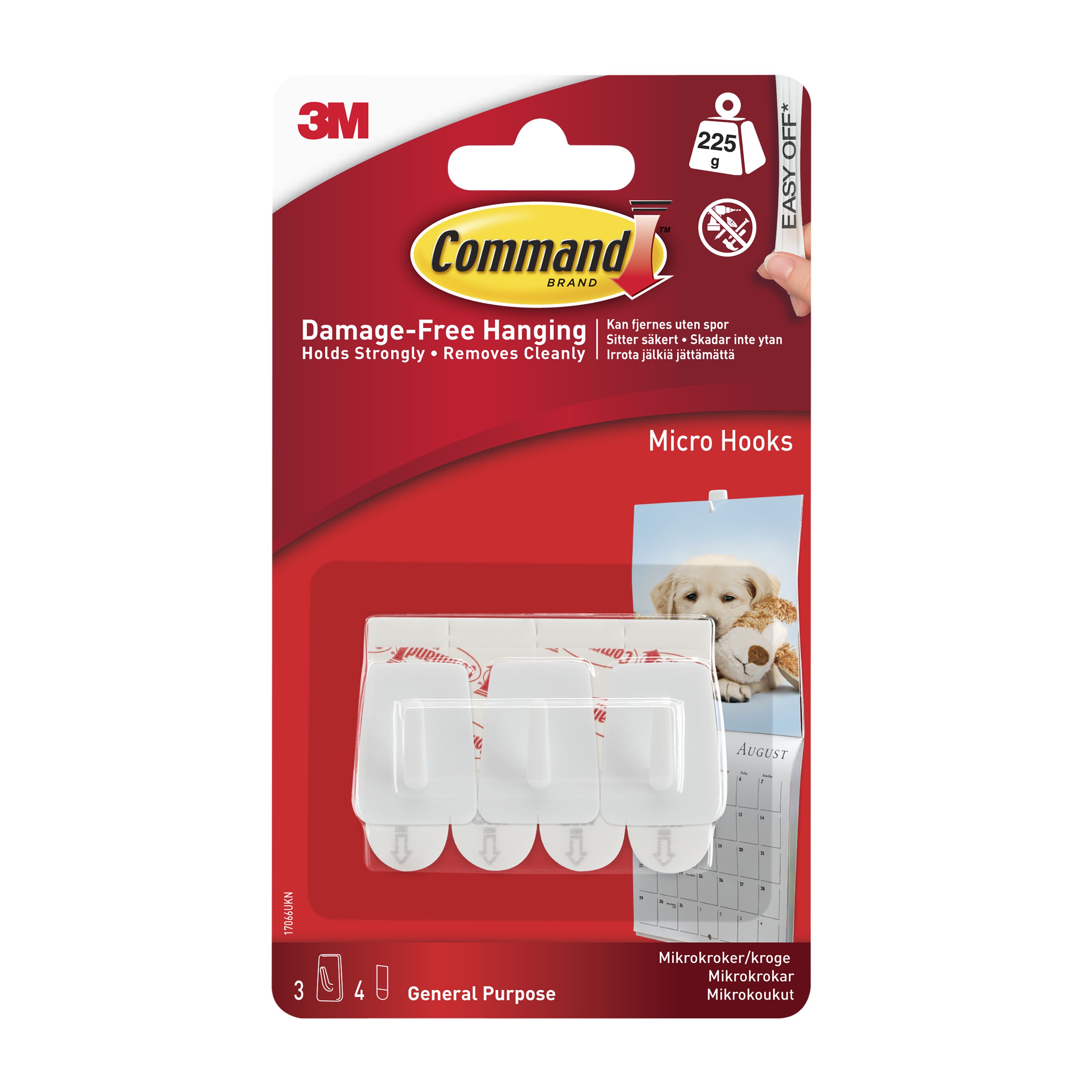 3M Command Micro White Hook (Holds)0.23kg, Pack of 3