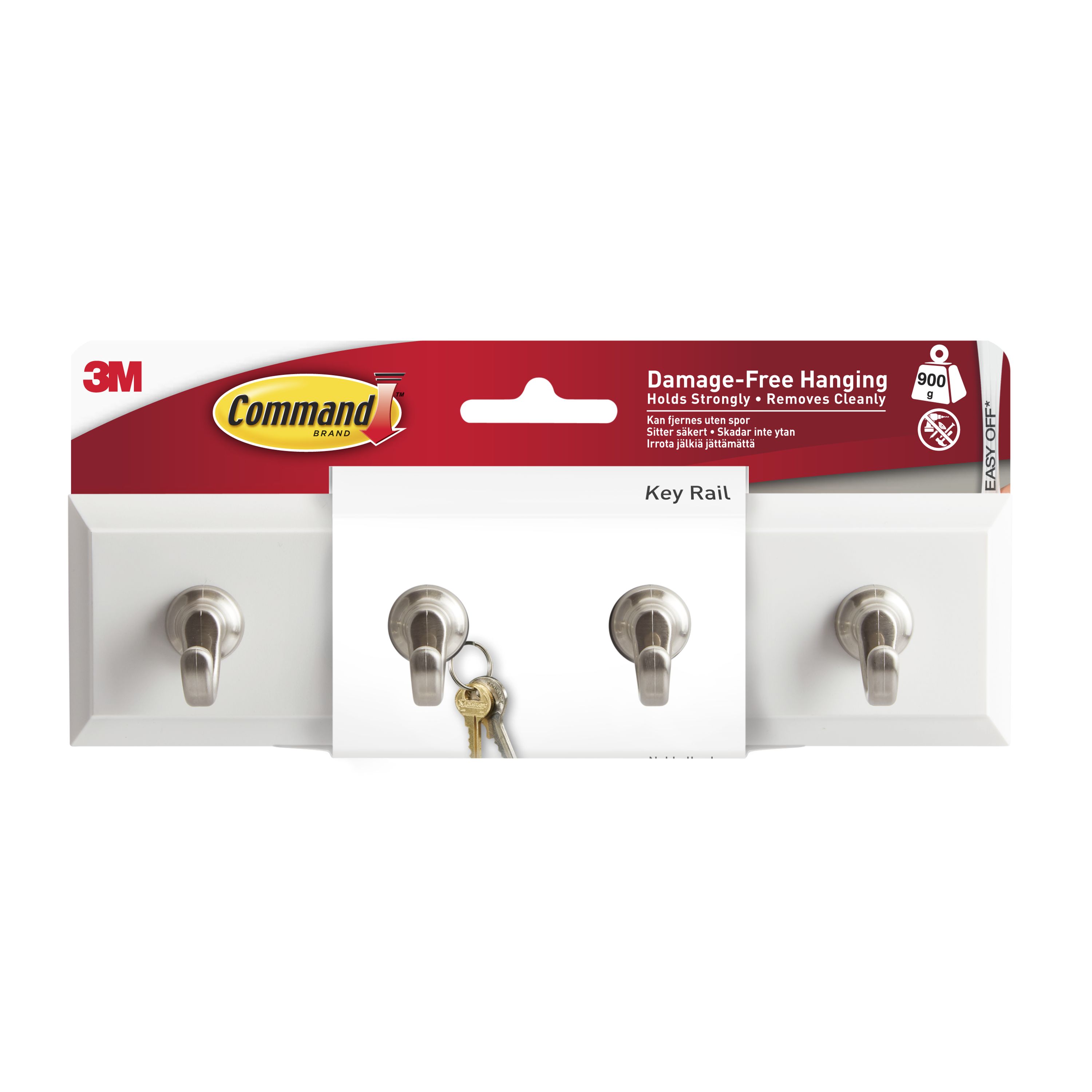 3M Command Quartz Medium Single Key rail (Holds)0.9kg
