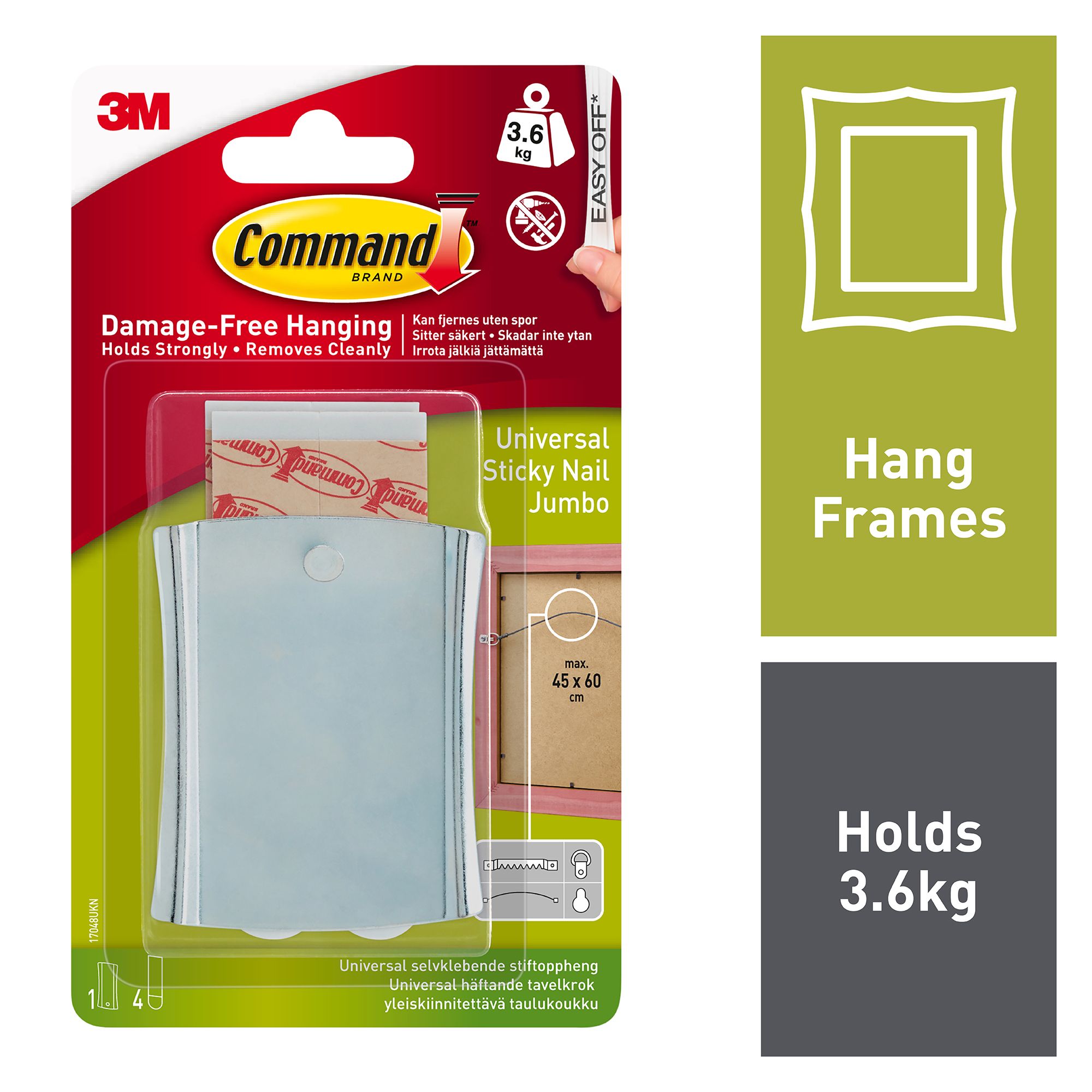 3M Claw Drywall Picture hanger (H)31.5mm (W)27mm, Pack of 2