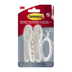 3M Command White Cord organisation Cord bundler, Pack of 2