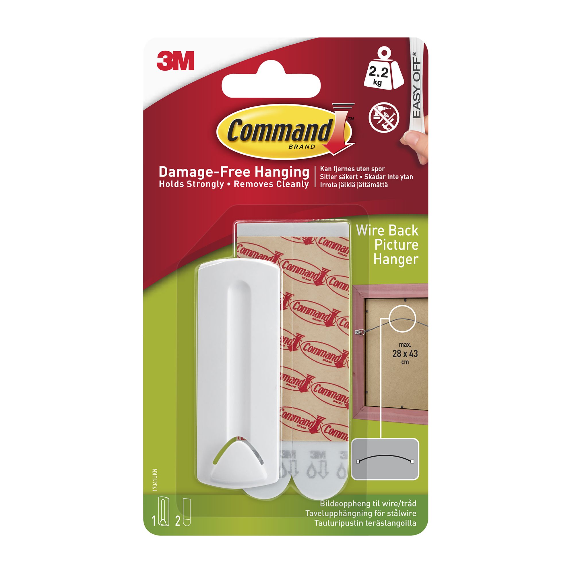 3M Command Wire Back White Picture hanging Canvas hanger (Holds)2.2kg