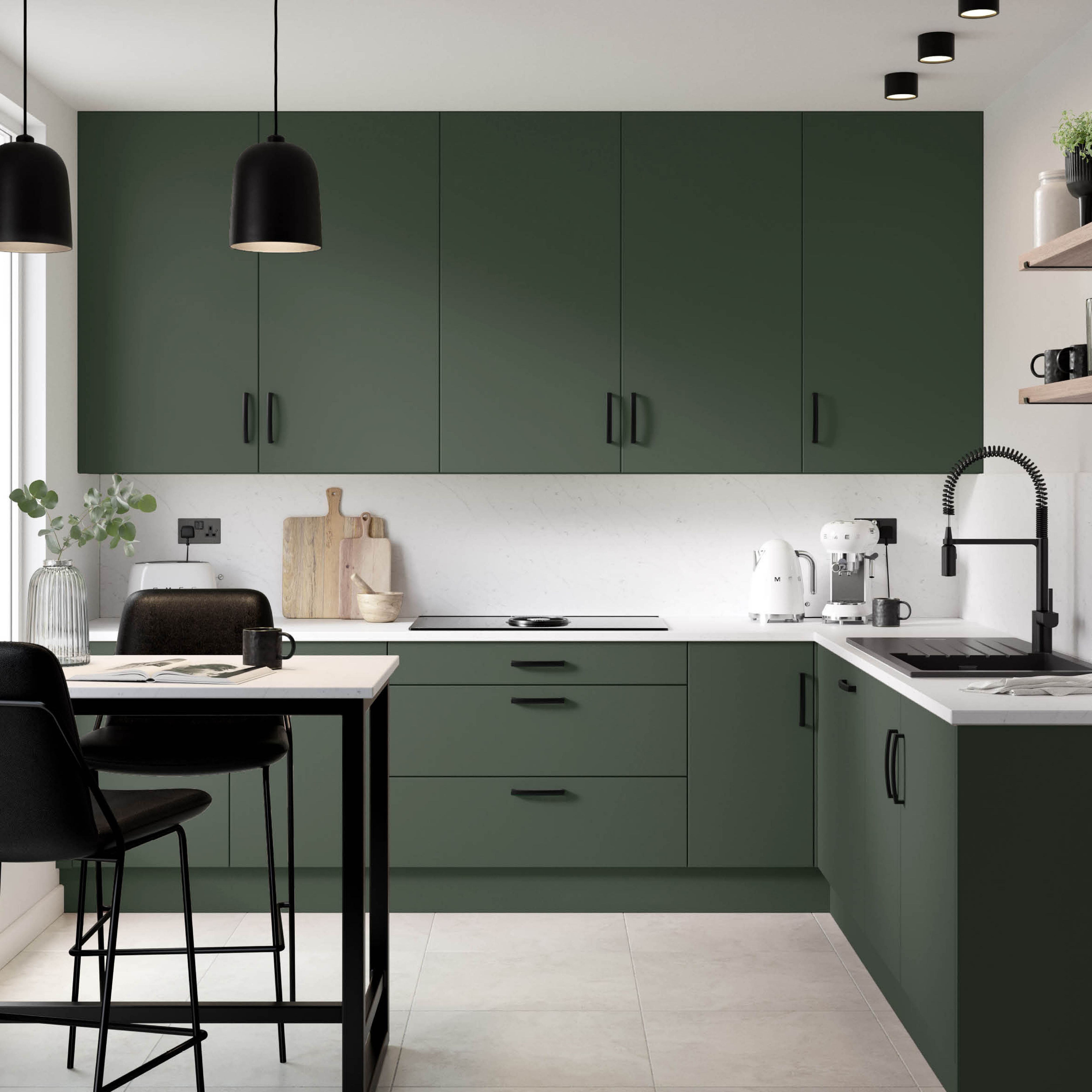 4 DRAWER FRONT PACK 40CM CUTLER GREEN