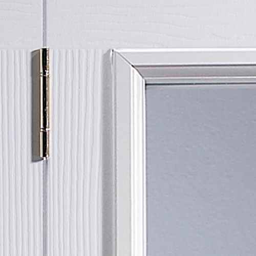 4 panel 2 Lite Clear Glazed Contemporary White Woodgrain effect Internal Folding Bi-fold Door set, (H)1950mm (W)750mm