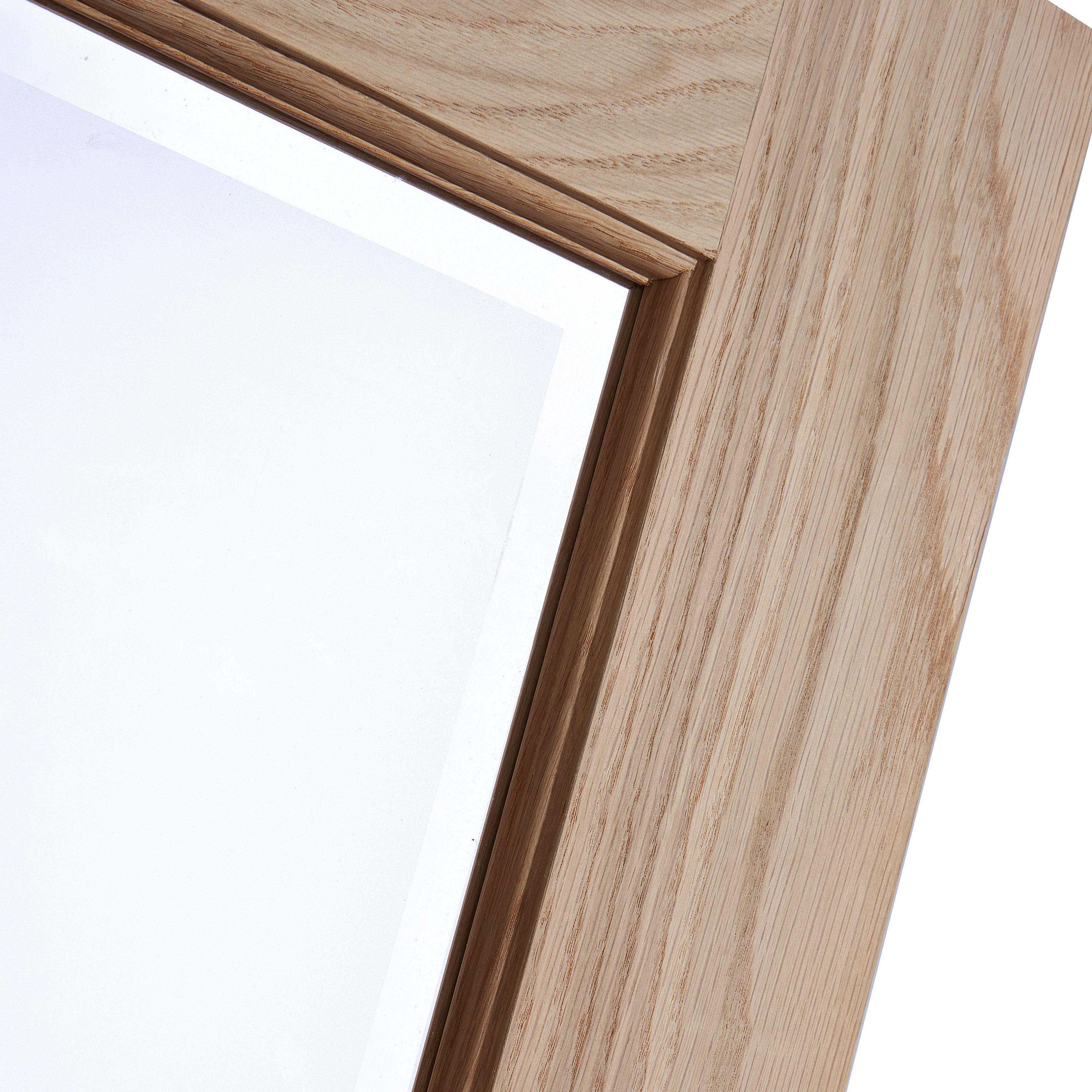 4 panel 2 Lite Clear Glazed Victorian White oak effect Timber Oak veneer Internal Folding Bi-fold Door set, (H)1950mm (W)753mm