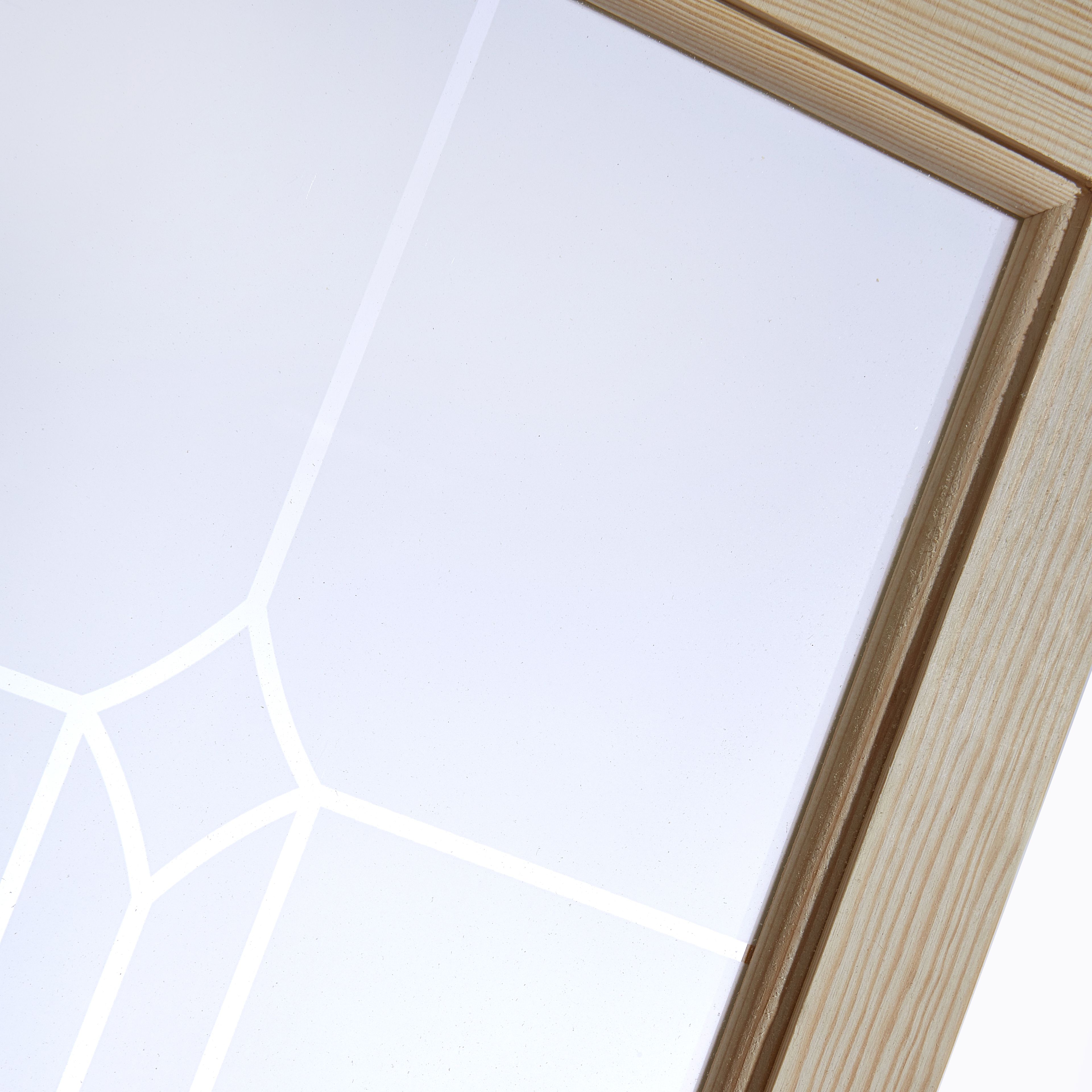 4 panel 2 Lite Frosted Glazed Knotty pine Internal Bi-fold Door set, (H)1946mm (W)675mm