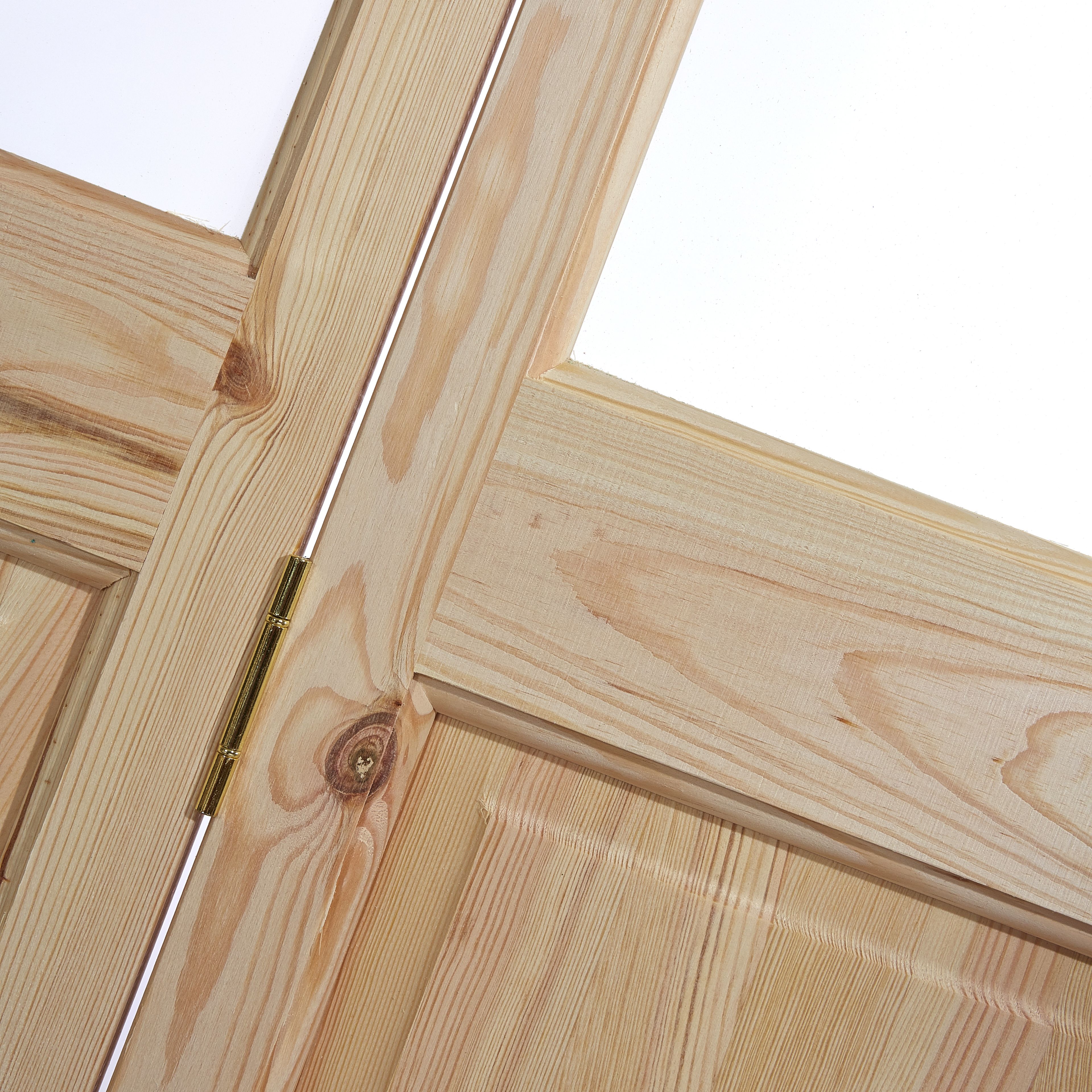 4 panel 2 Lite Frosted Glazed Knotty pine Internal Bi-fold Door set, (H)2005mm (W)715mm