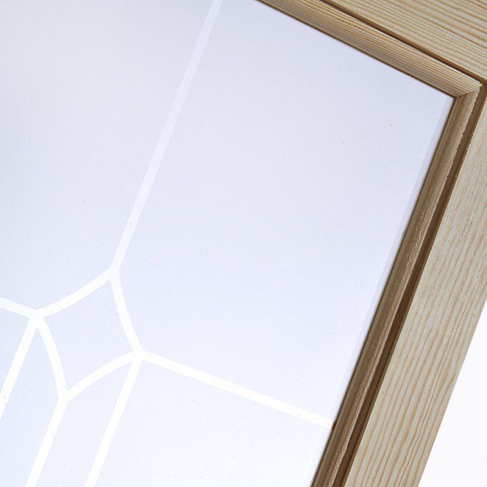 4 panel 2 Lite Frosted Glazed Knotty pine Internal Bi-fold Door set, (H)2005mm (W)715mm