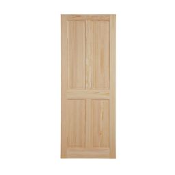 4 panel Clear pine Internal Door, (H)1981mm (W)762mm (T)35mm