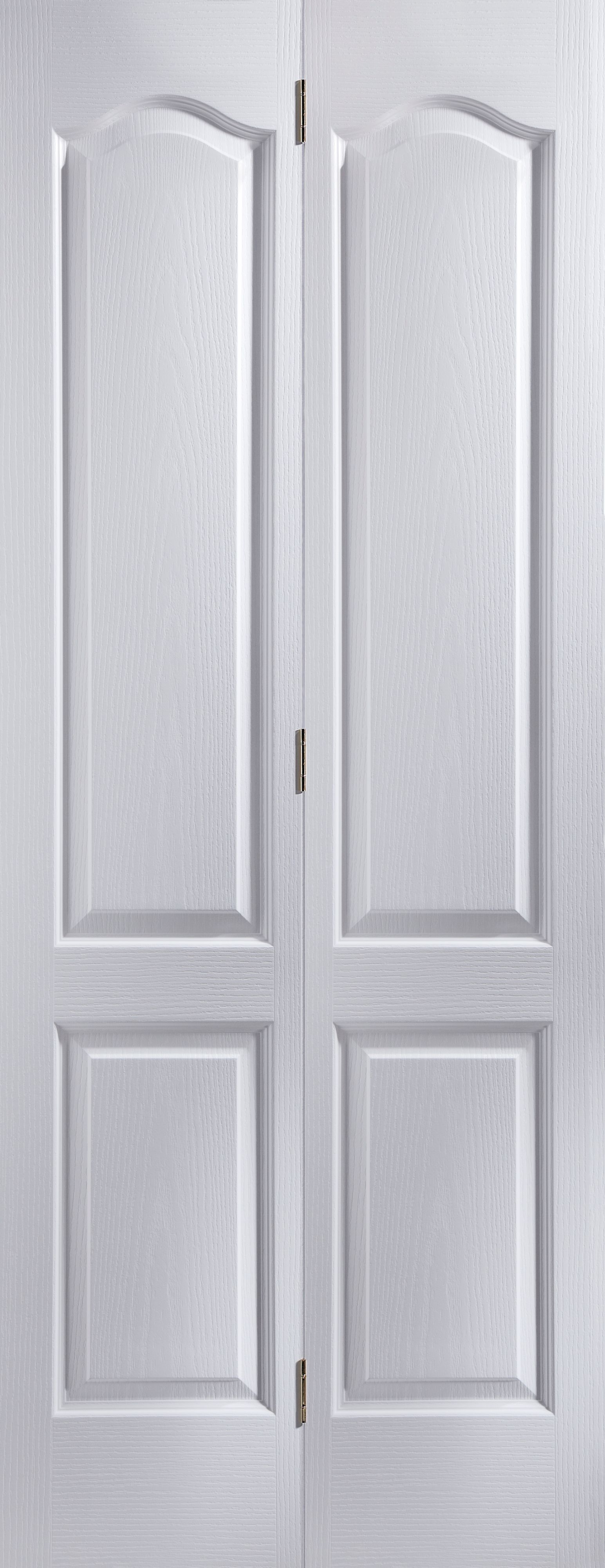 4 panel Clear Unglazed Contemporary White Woodgrain effect Internal Folding Bi-fold Door set, (H)1950mm (W)750mm