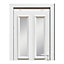 4 panel Diamond bevel Frosted Glazed White Left-hand External Front Door set, (H)2055mm (W)840mm