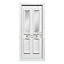 4 panel Diamond bevel Frosted Glazed White Left-hand External Front Door set, (H)2055mm (W)920mm