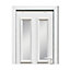 4 panel Diamond bevel Frosted Glazed White Left-hand External Front Door set, (H)2055mm (W)920mm