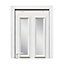 4 panel Diamond bevel Frosted Glazed White Right-hand External Front Door set, (H)2055mm (W)840mm