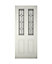 4 panel Diamond bevel Glazed Raised moulding White LH & RH External Front Door set & letter plate, (H)2125mm (W)907mm