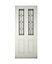 4 panel Diamond bevel Leaded Glazed White Wooden External Panel Front door, (H)2032mm (W)813mm